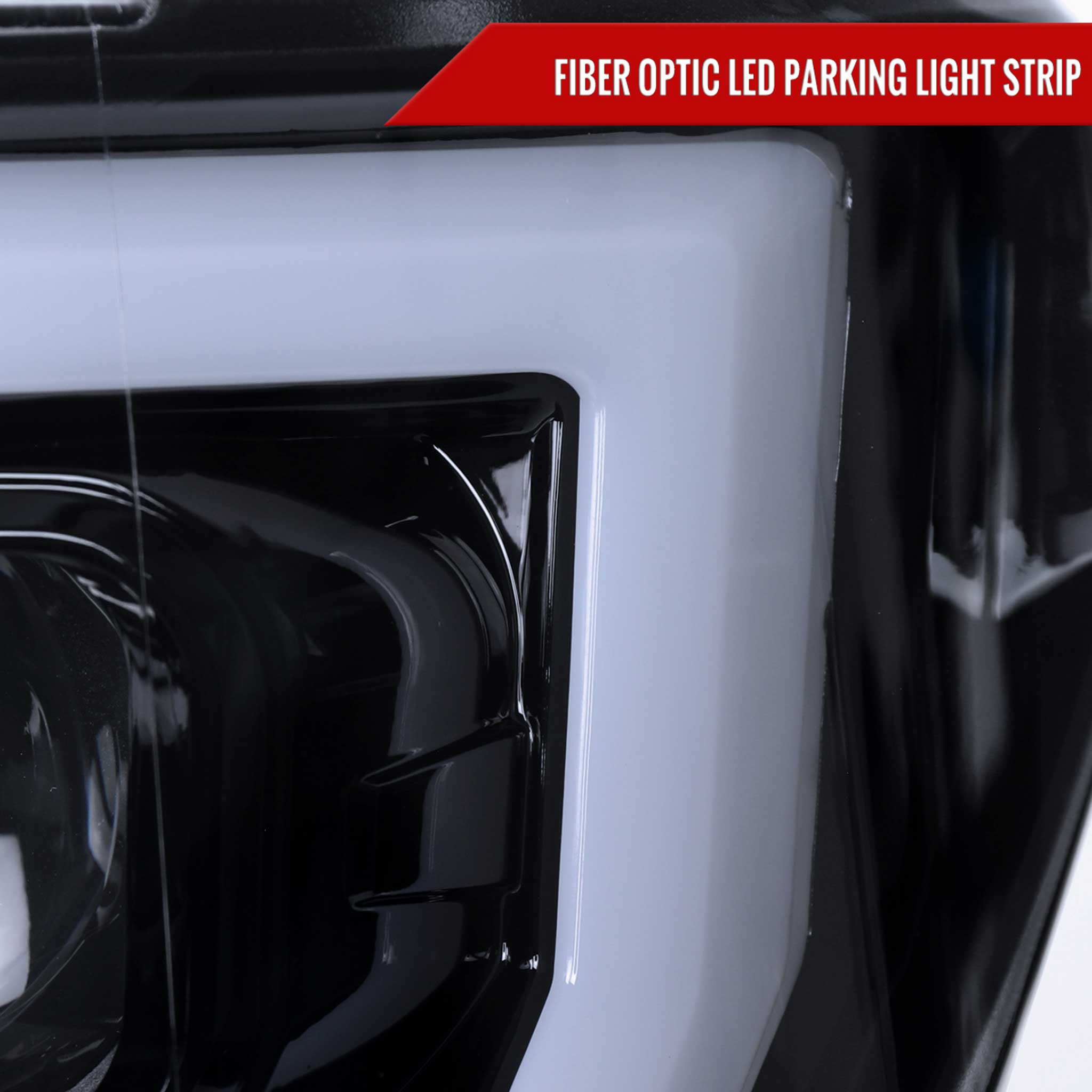For Ford F-150 2018-2020 LED C Bar Projector Headlights Black Housing Smoked Lens