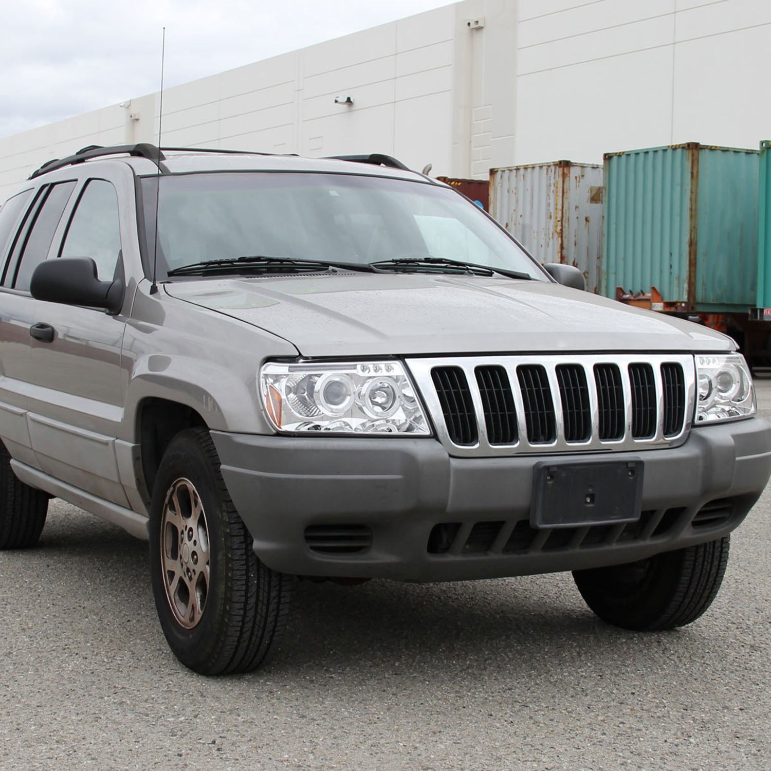 1999-2004 Jeep Grand Cherokee Dual Halo Projector Headlights Chrome/Clear Lens