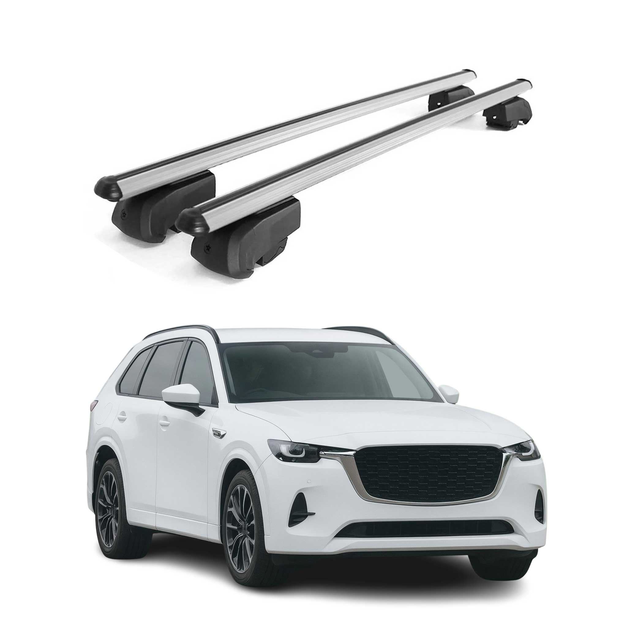 2025 Mazda CX-70 Roof Rack Cross Bars Luggage Carrier Alu Silver 2Pcs