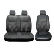 2015-2025 Ford Transit Leather Front Car Seat Covers Protector Black White