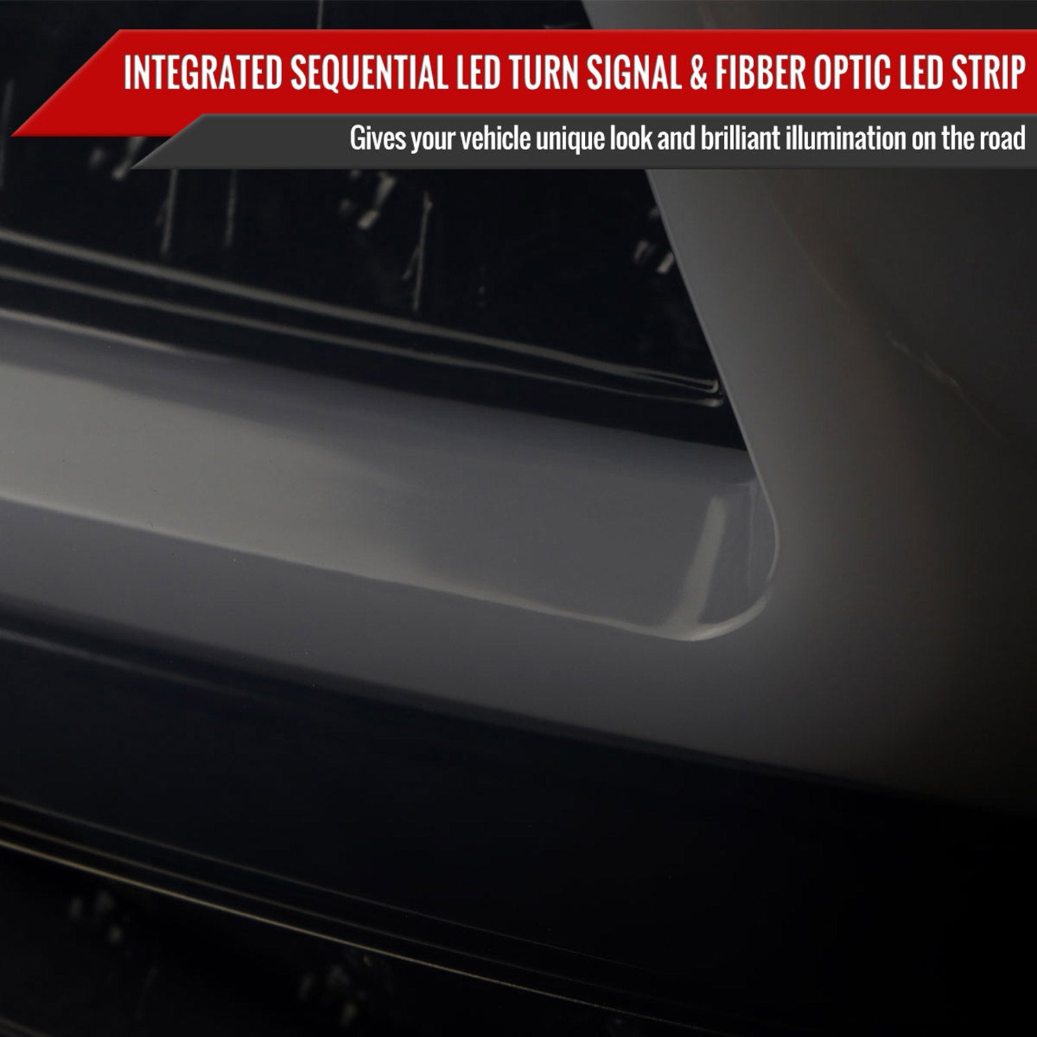 2015-2021 Subaru WRX Sequential White Bar LED Tail Lights Glossy Black/Smoke