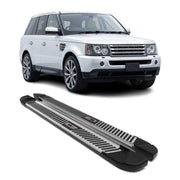 2006-2013 Land Rover Range Rover Sport Running Boards Side Steps Silver & Black