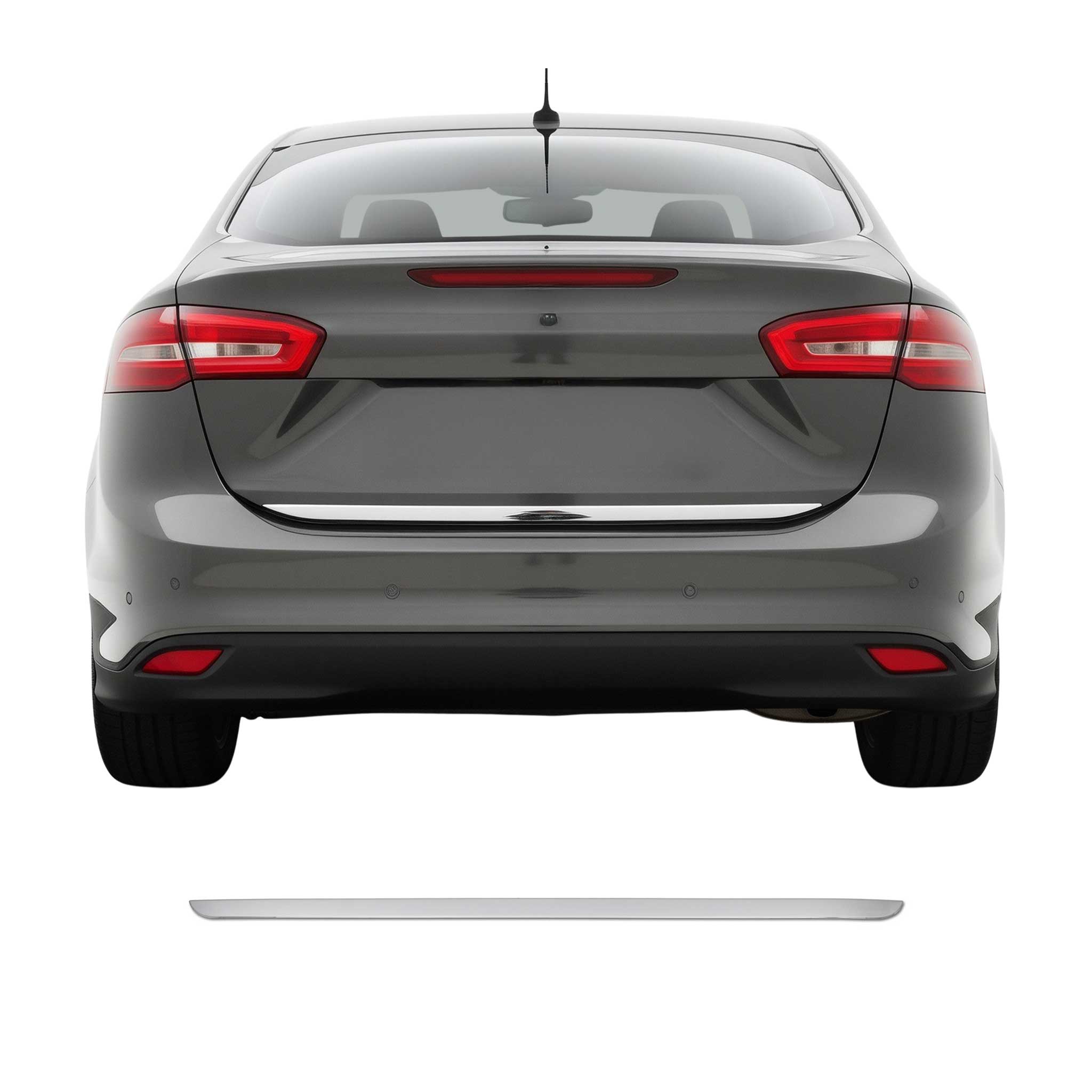 2015-2018 Ford Focus Sedan Rear Trunk Lid Molding Trim Stainless Steel