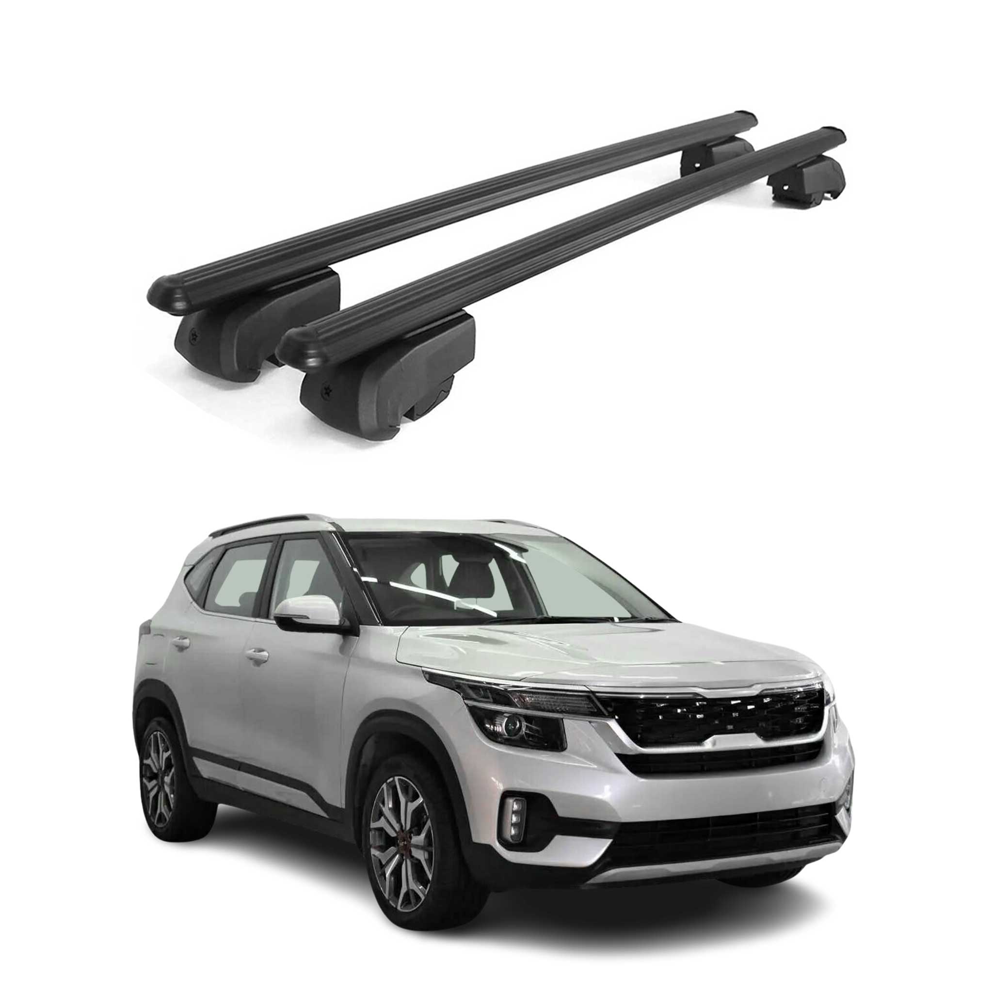 2021-2026 Kia Seltos Roof Rack Cross Bars Black