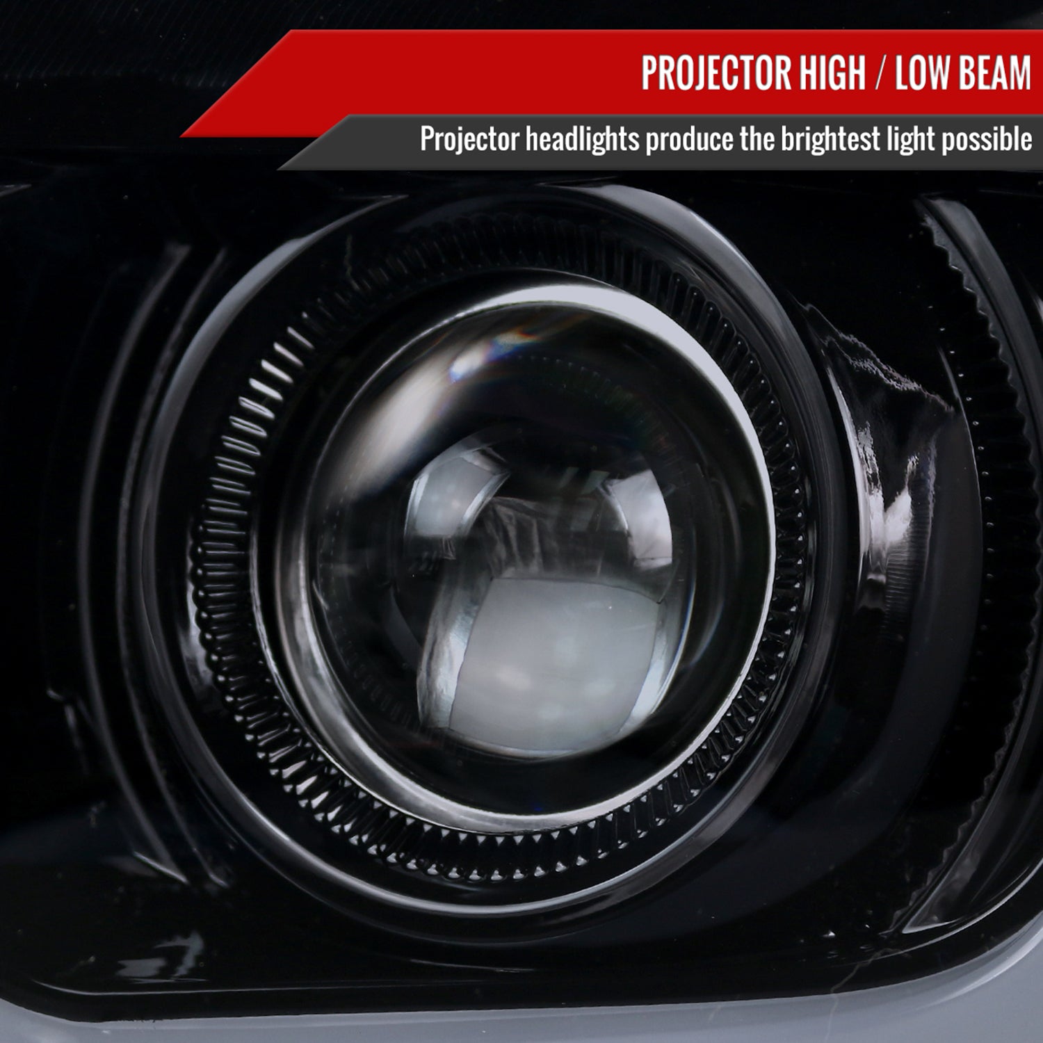 2010-2013 Chevy Camaro LED Bar Projector Headlights Glossy Black/Smoke Lens