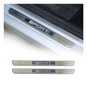 2016-2026 Mercedes AMG GT Door Sill Scuff Plate Illuminated Sport Steel Silver 2 Pcs