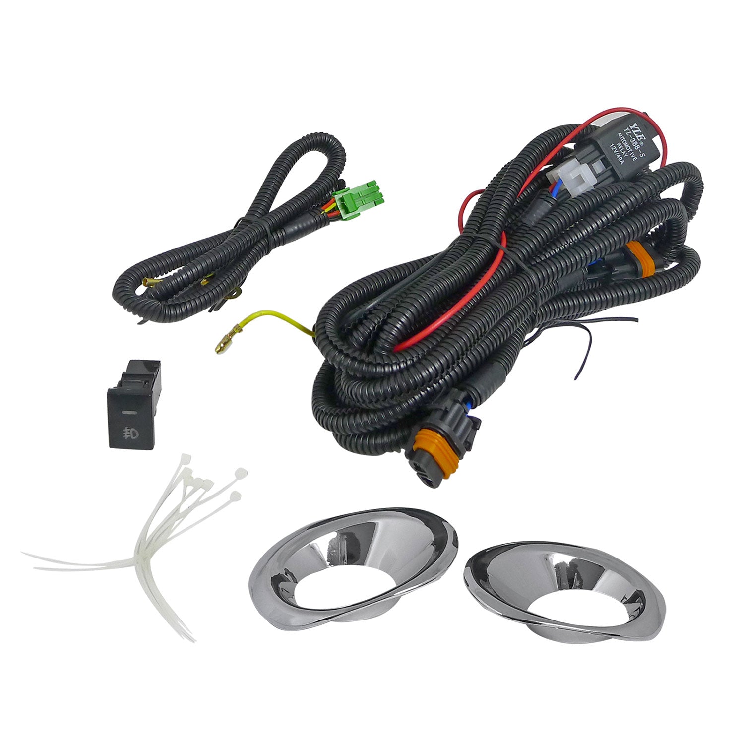 2011-2013 Toyota Corolla H11 Fog Lights Kit Chrome Housing/Clear Lens