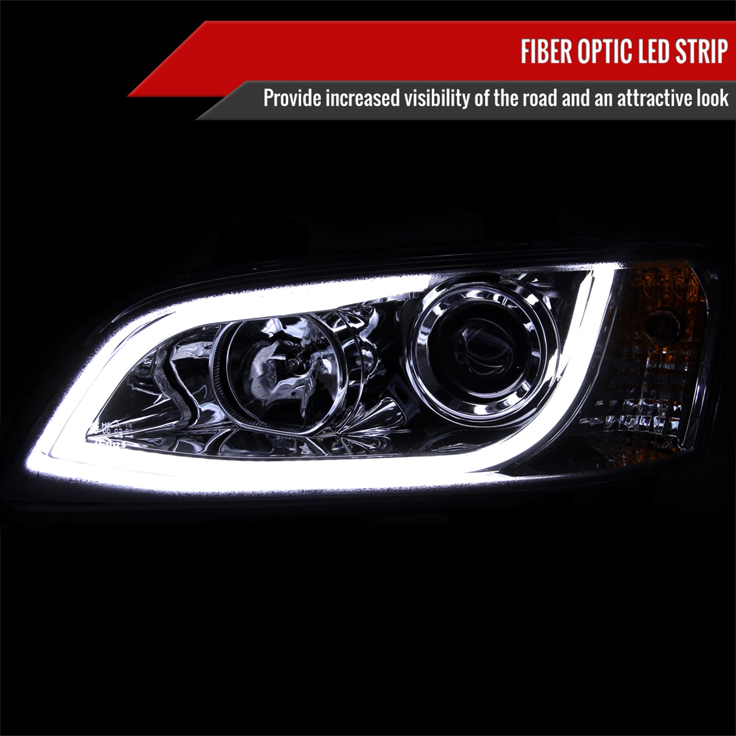 2008-2009 Pontiac G8 LED Bar Projector Headlights Chrome Housing/Clear Lens