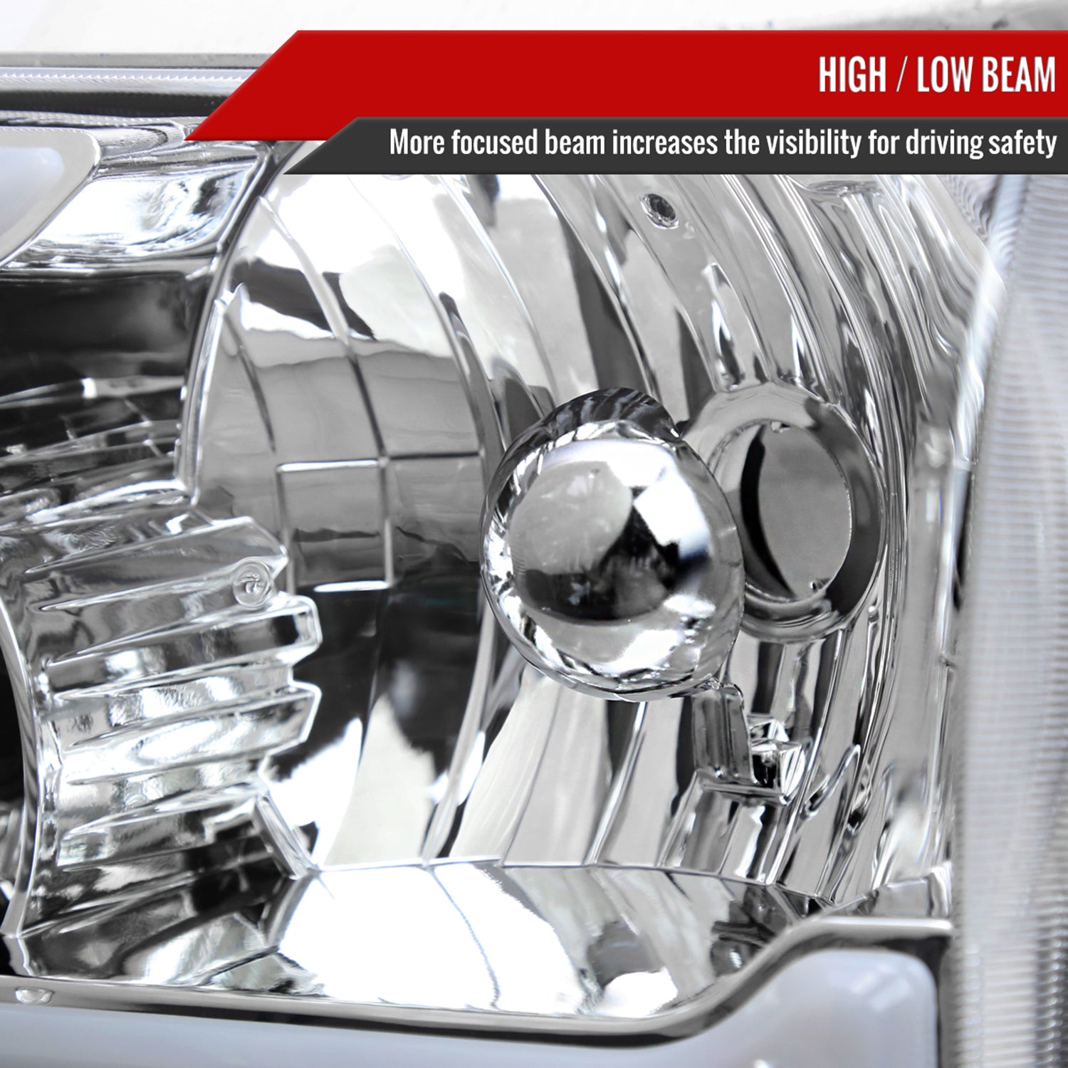 2001-2011 Ford Ranger LED Bar Factory Headlights Amber Corner Lamp Chrome