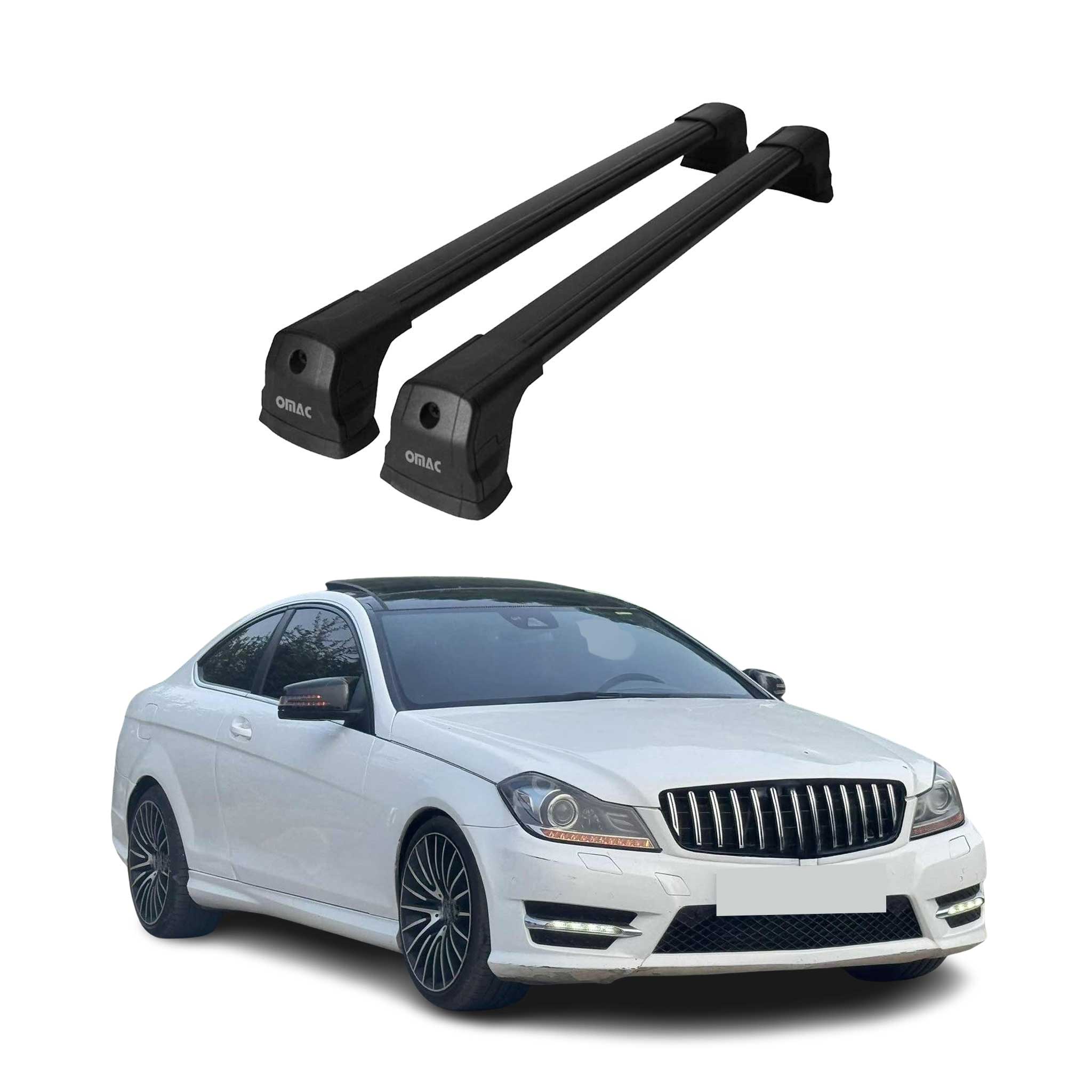 2012-2015 Mercedes C Class C204 Coupe Roof Rack Cross Bars Black