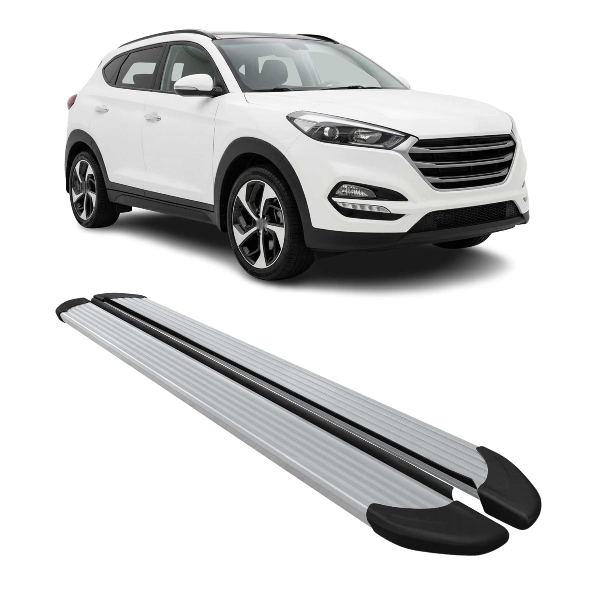 2016-2021 Hyundai Tucson Running Boards Side Steps Silver