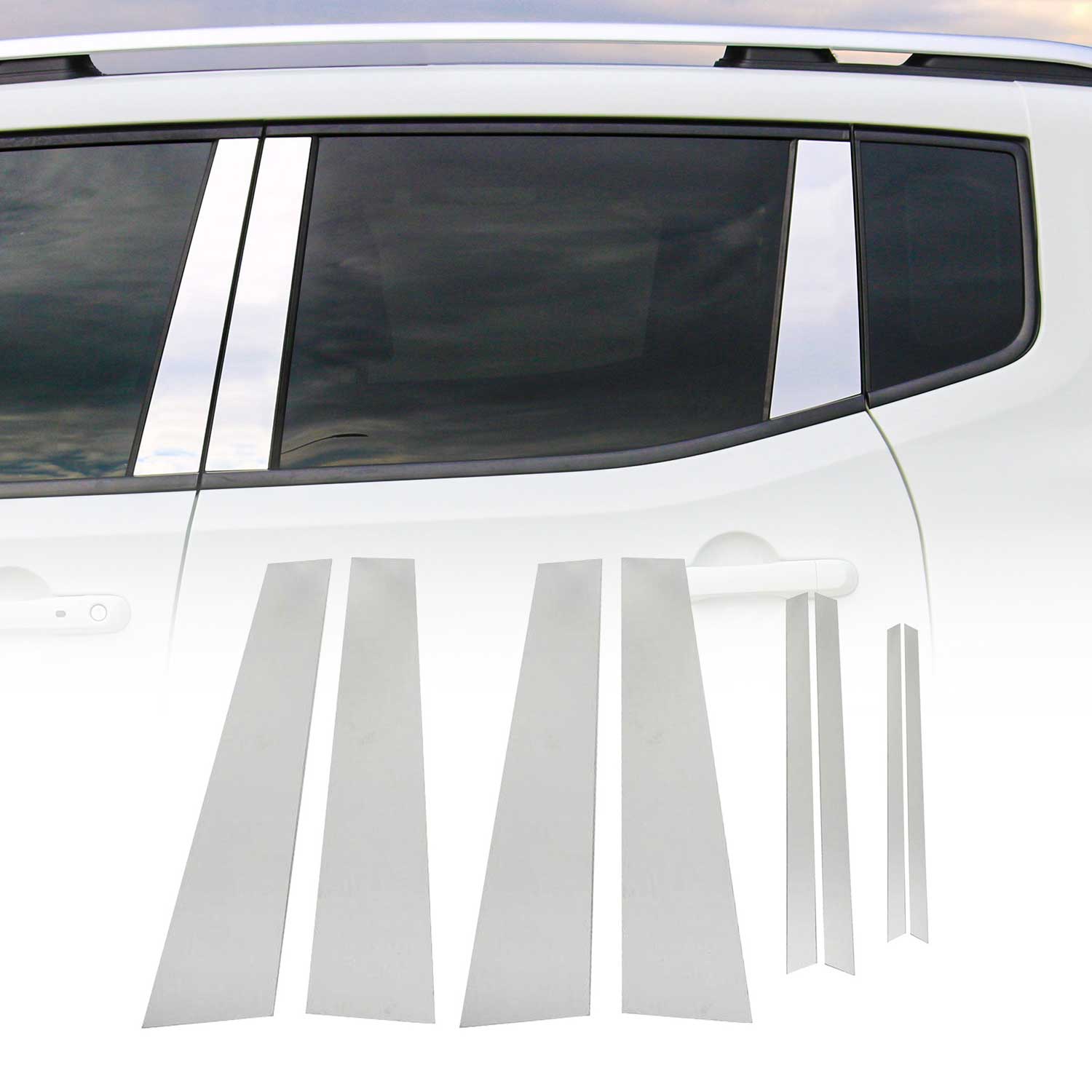2018-2020 Buick Regal Sportback Window B Pillar Posts Door Trim Cover Stainless Steel 8x