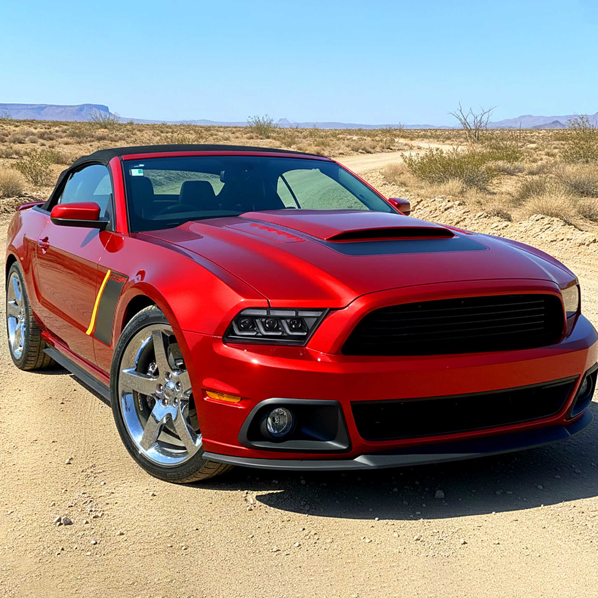 For Ford Mustang 2010-2014 Full LED Projector Headlights Sequential DRL Matte Black Clear Lens