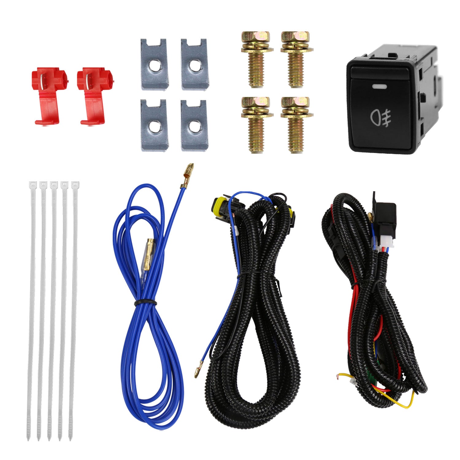 2014-2016 Nissan Rogue H11 Fog Lights Kit Switch & Wiring Harness Chrome/Clear