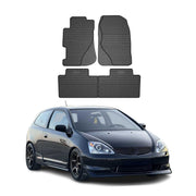 2001-2005 Honda Civic Floor Mats Liners Full Set All Weather Rubber Black