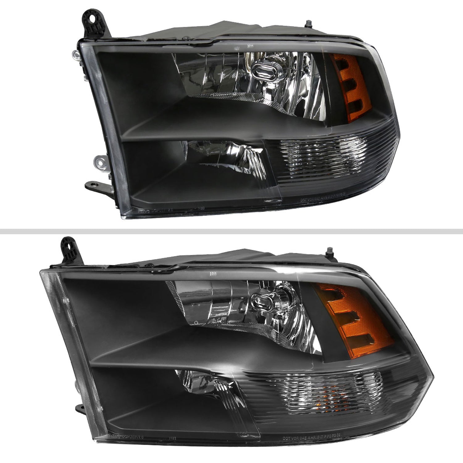 2009-2018 Dodge RAM 1500 / RAM 2500 3500 Factory Quad Headlights Black