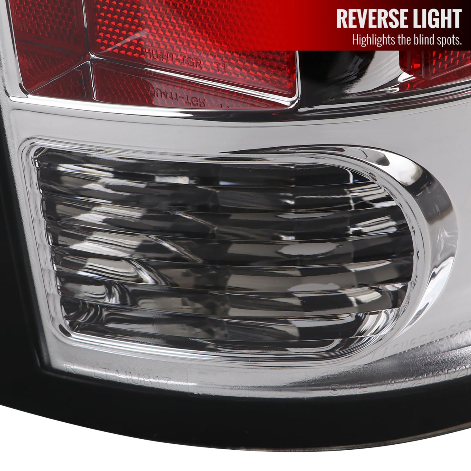 2009-2018 Dodge RAM 1500 2500 3500 White Bar LED Tail Lights Chrome