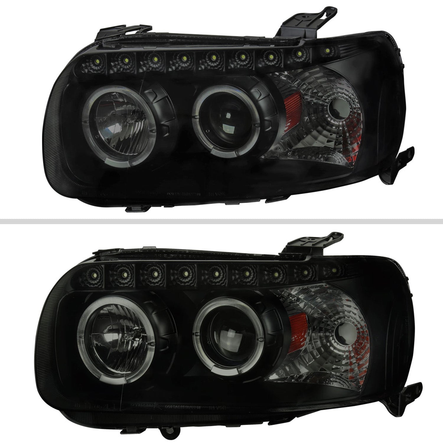 2005-2007 Ford Escape Dual Halo Projector Headlights SMD LED Light Black/Smoke