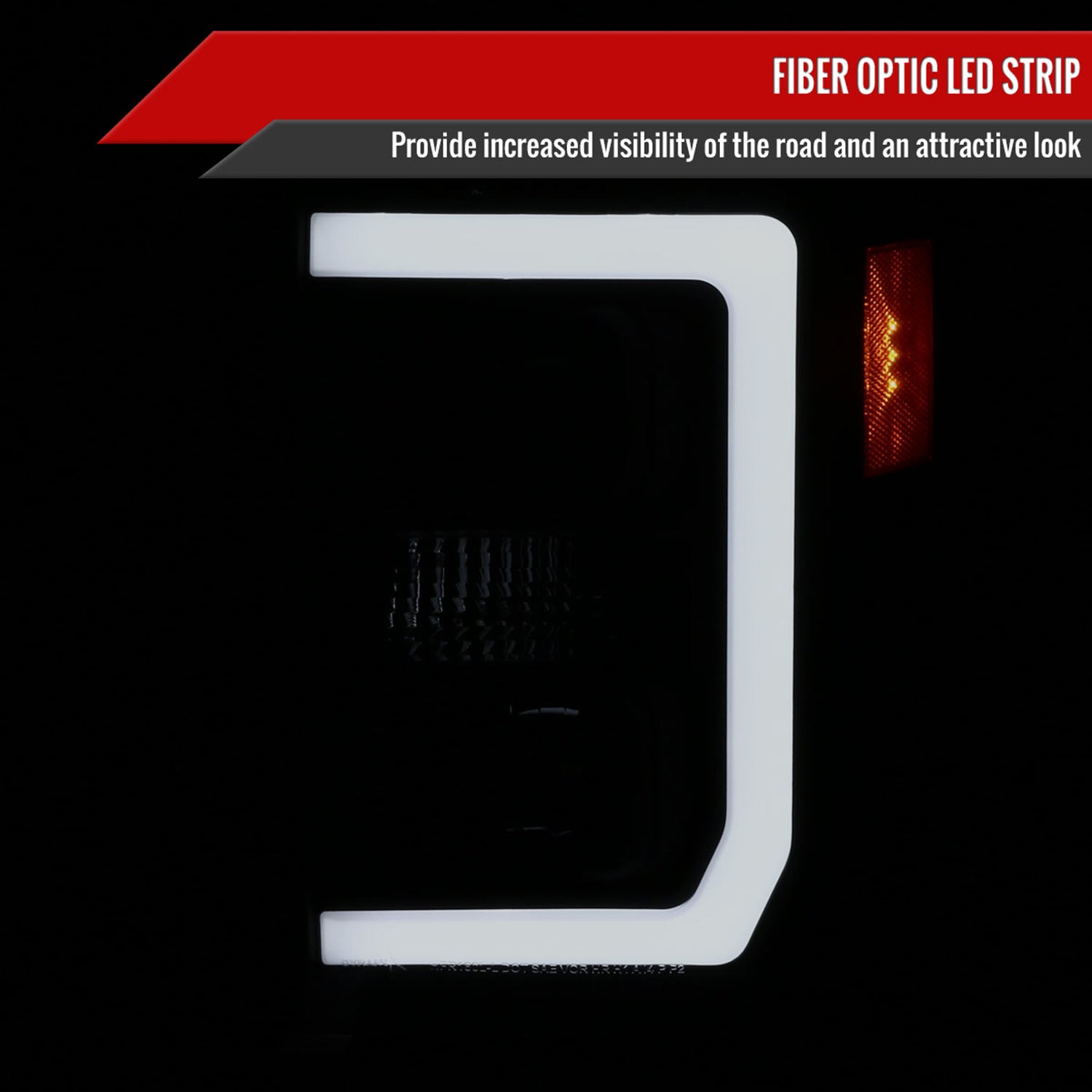 2008-2010 Ford F-250 F-350 F-450 LED C-Bar Projector Headlight Black/Smoke