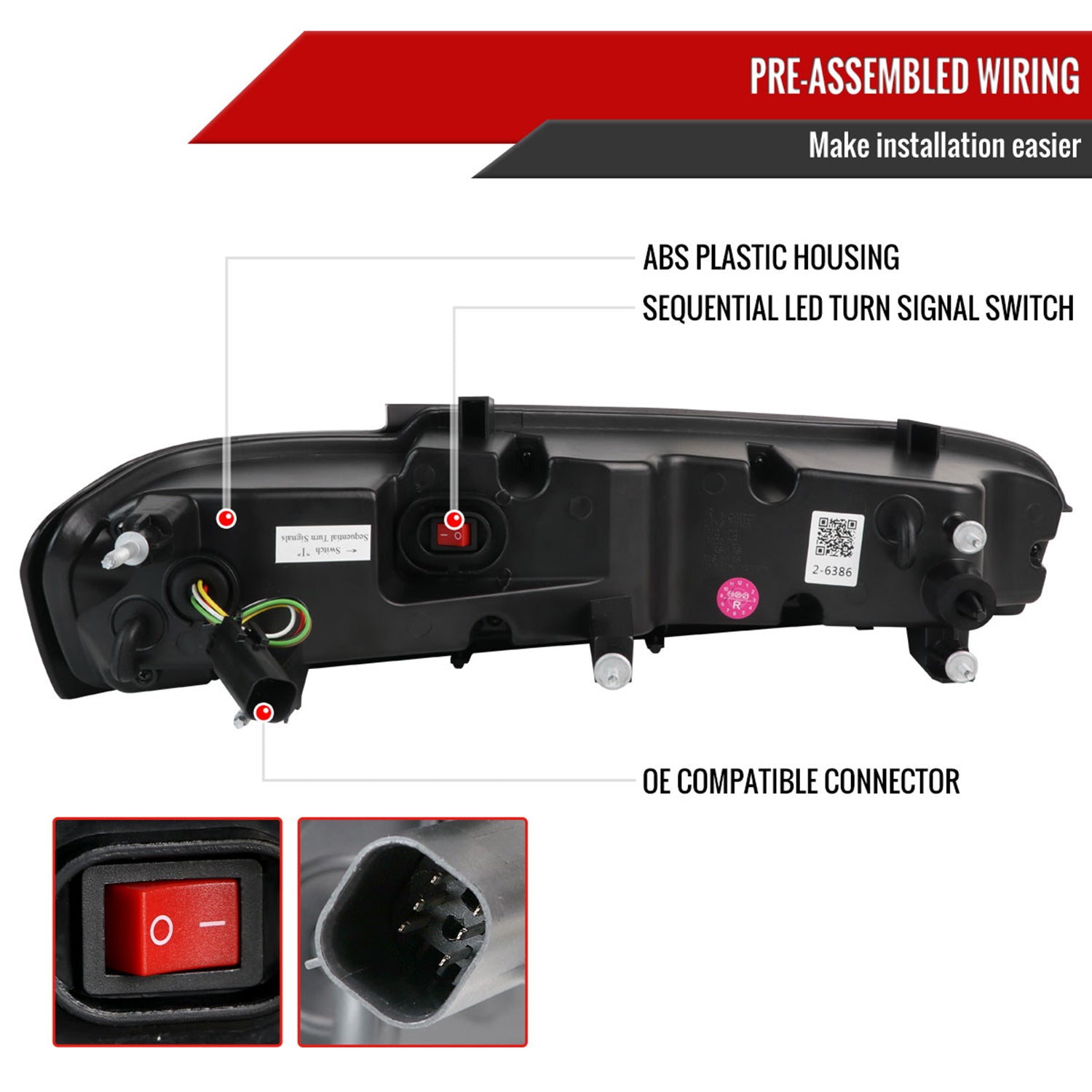 2016-2018 Chevy Camaro Sequential LED Tail Lights Chrome Housing/Smoke Lens