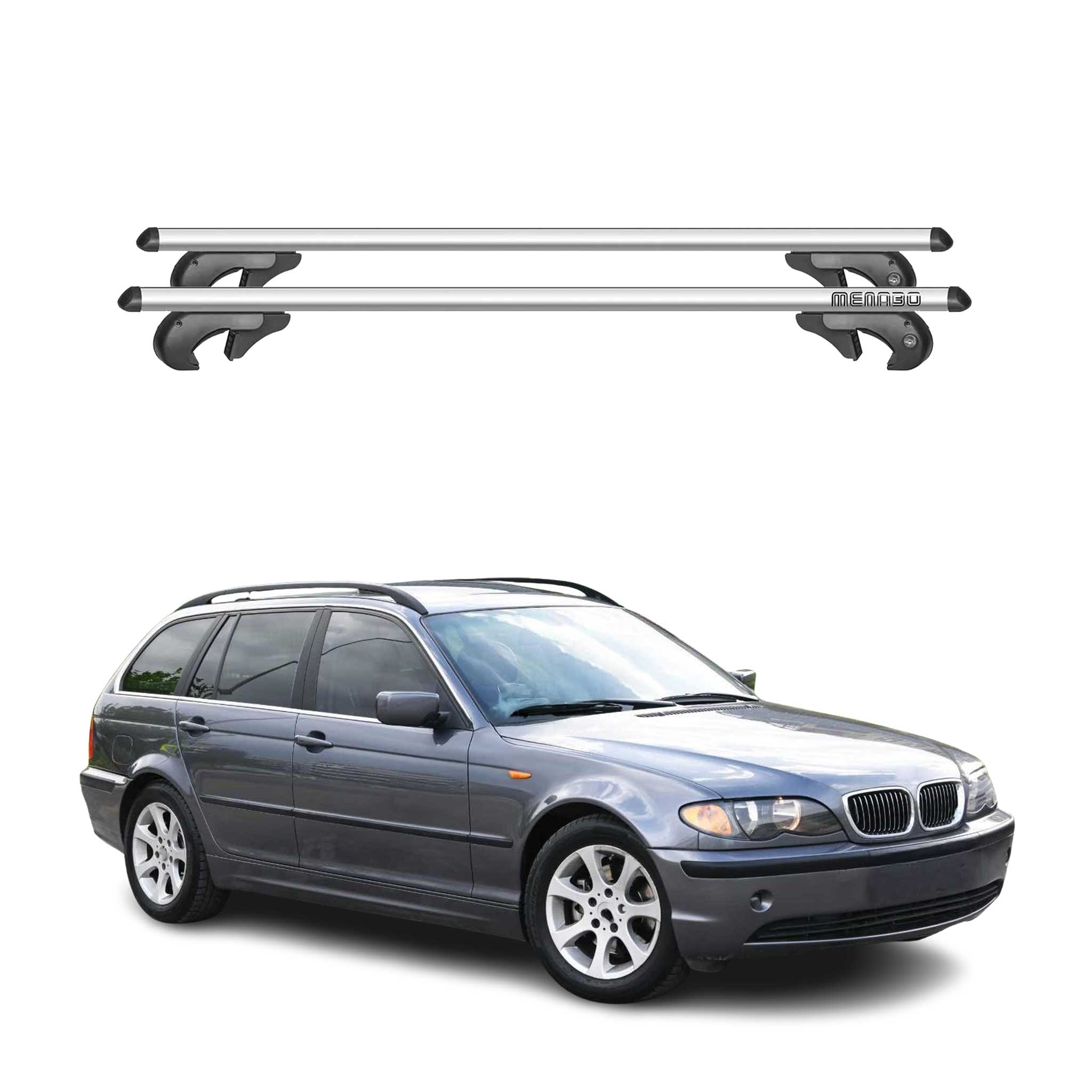 1999-2005 BMW 3 Series E46 Roof Rack Cross Bars Silver
