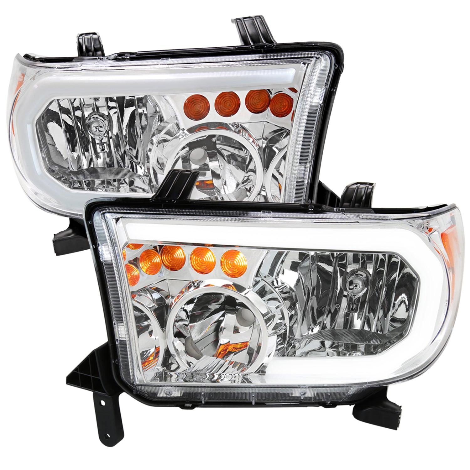 2007-2013 Toyota Tundra/2008-2017 Sequoia LED Tube Factory Headlights Chrome