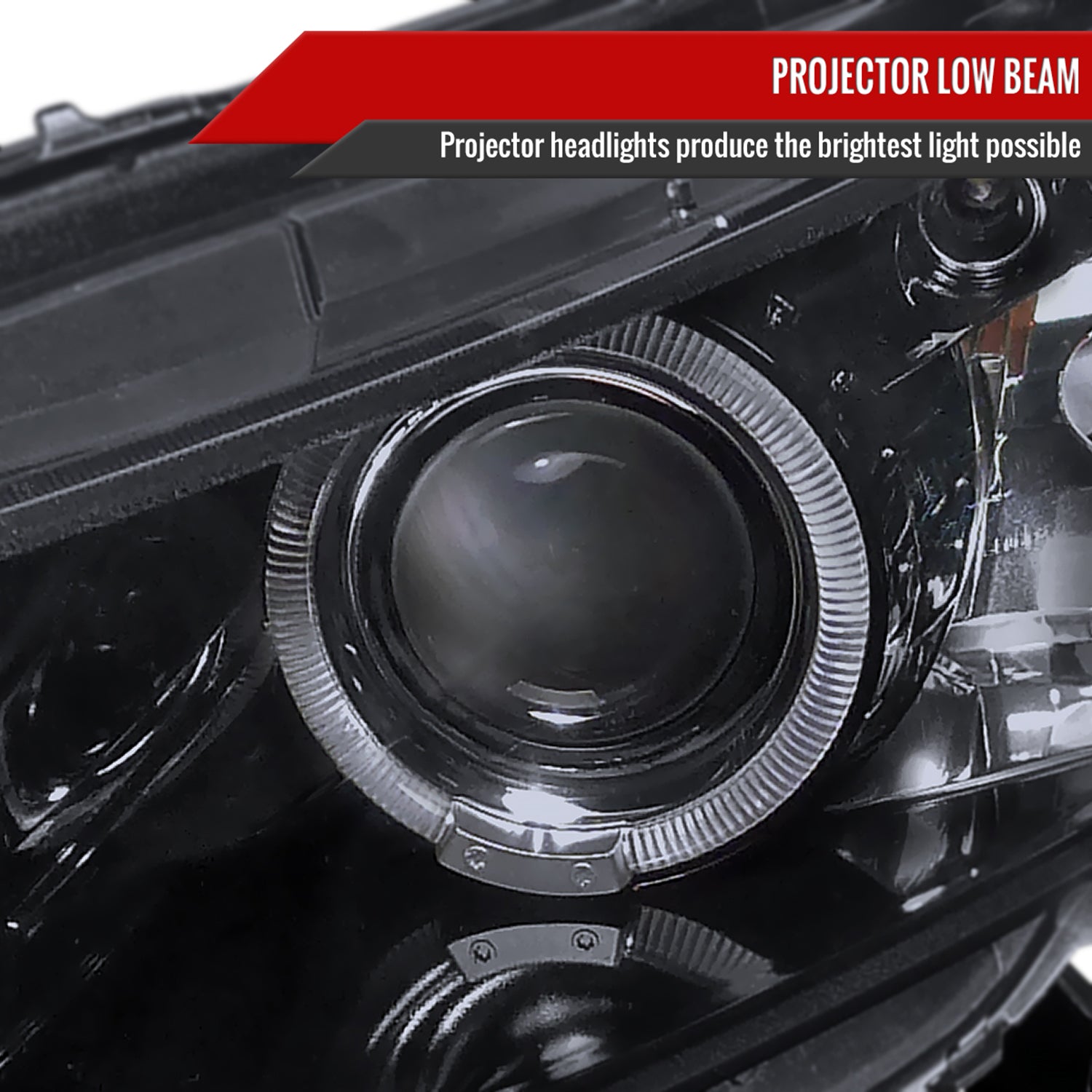 2008-2012 Honda Accord Coupe Dual Halo Projector Headlights Glossy Black/Smoke