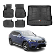 2016-2022 BMW X1 F48 Premium Floor Mats & Cargo Liner Full Set All Weather Heavy Duty Black