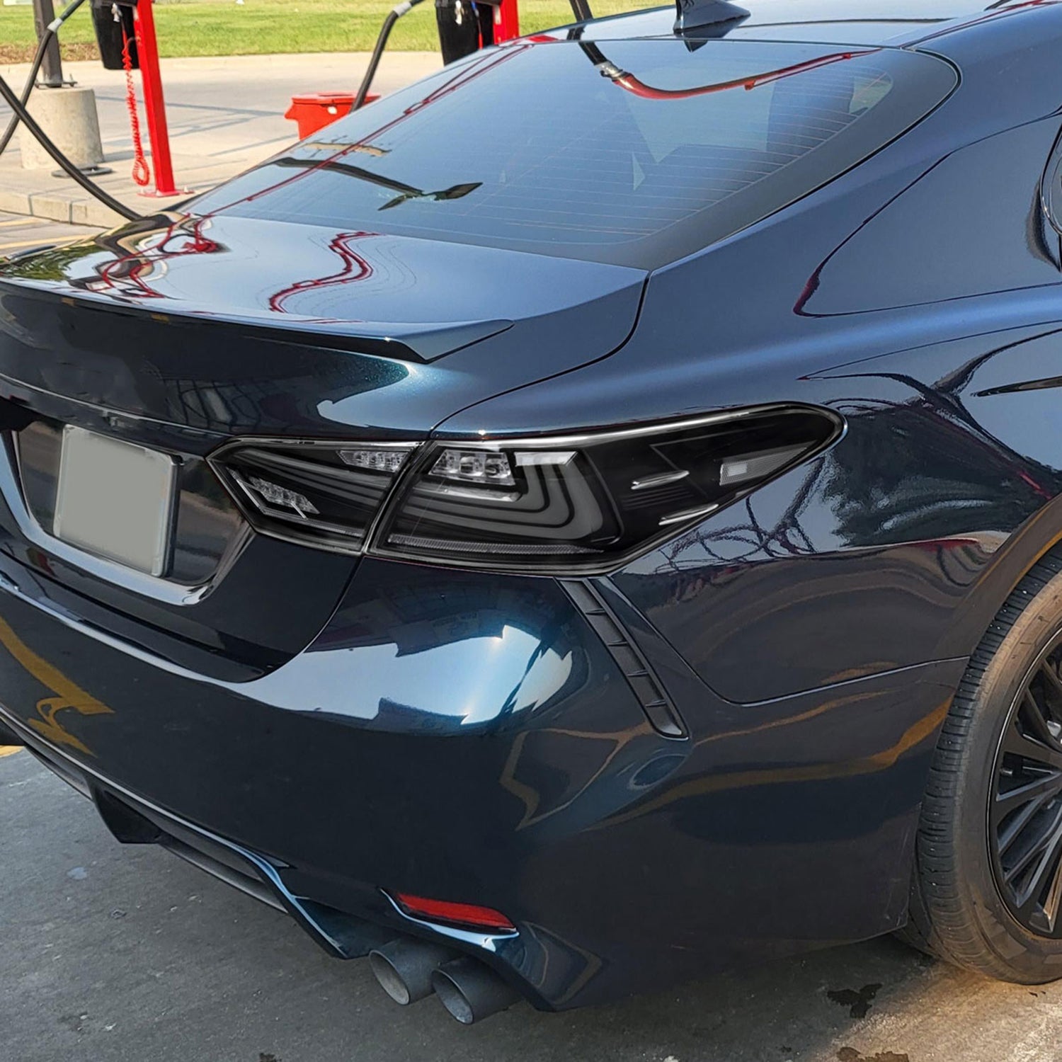 2018-2022 Toyota Camry LED Tail Lights Signal Lamps Matt Black/Clear