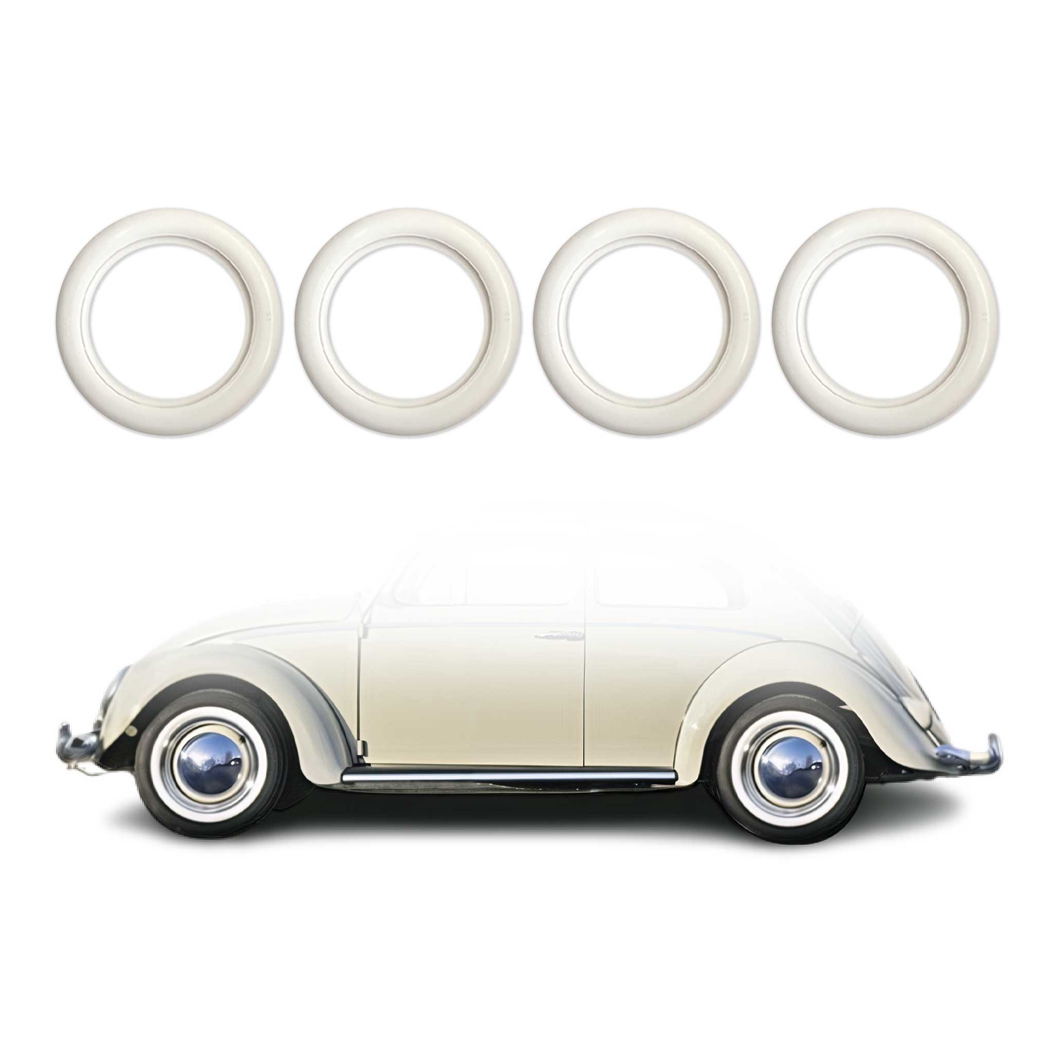 Toyota 16" Tire Wall Portawall Rims Sidewall Rubber Ring Set White 4x