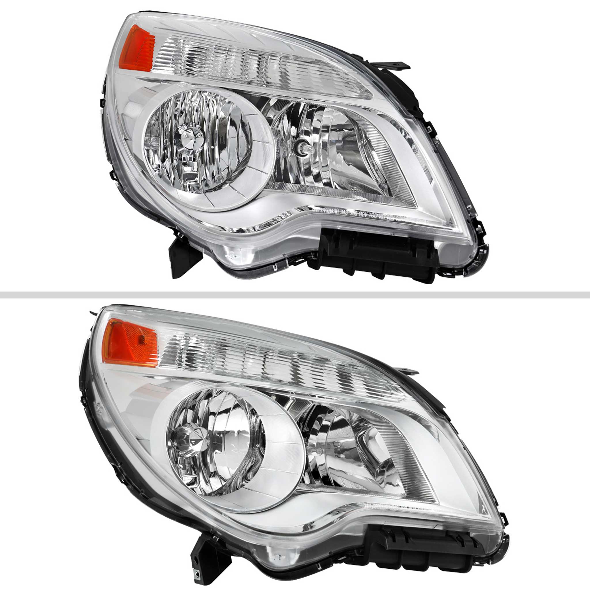 For Chevrolet Equinox 2010-2015 Passenger Side Factory Style Headlight Chrome Housing Clear Lens