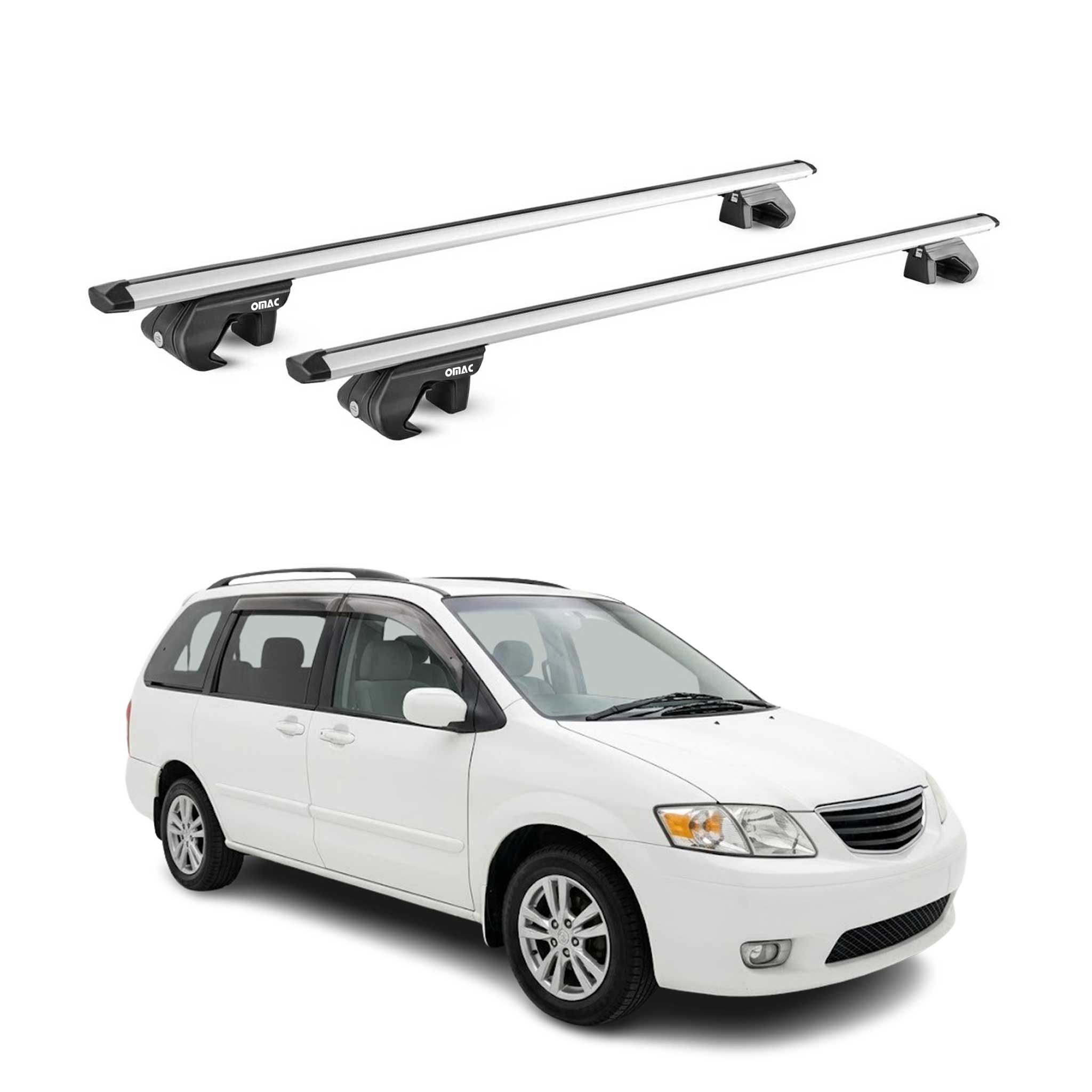 Roof Rack Cross Bars Luggage Carrier for Mazda MPV LV 1995-1999 Alu Grey 2Pcs