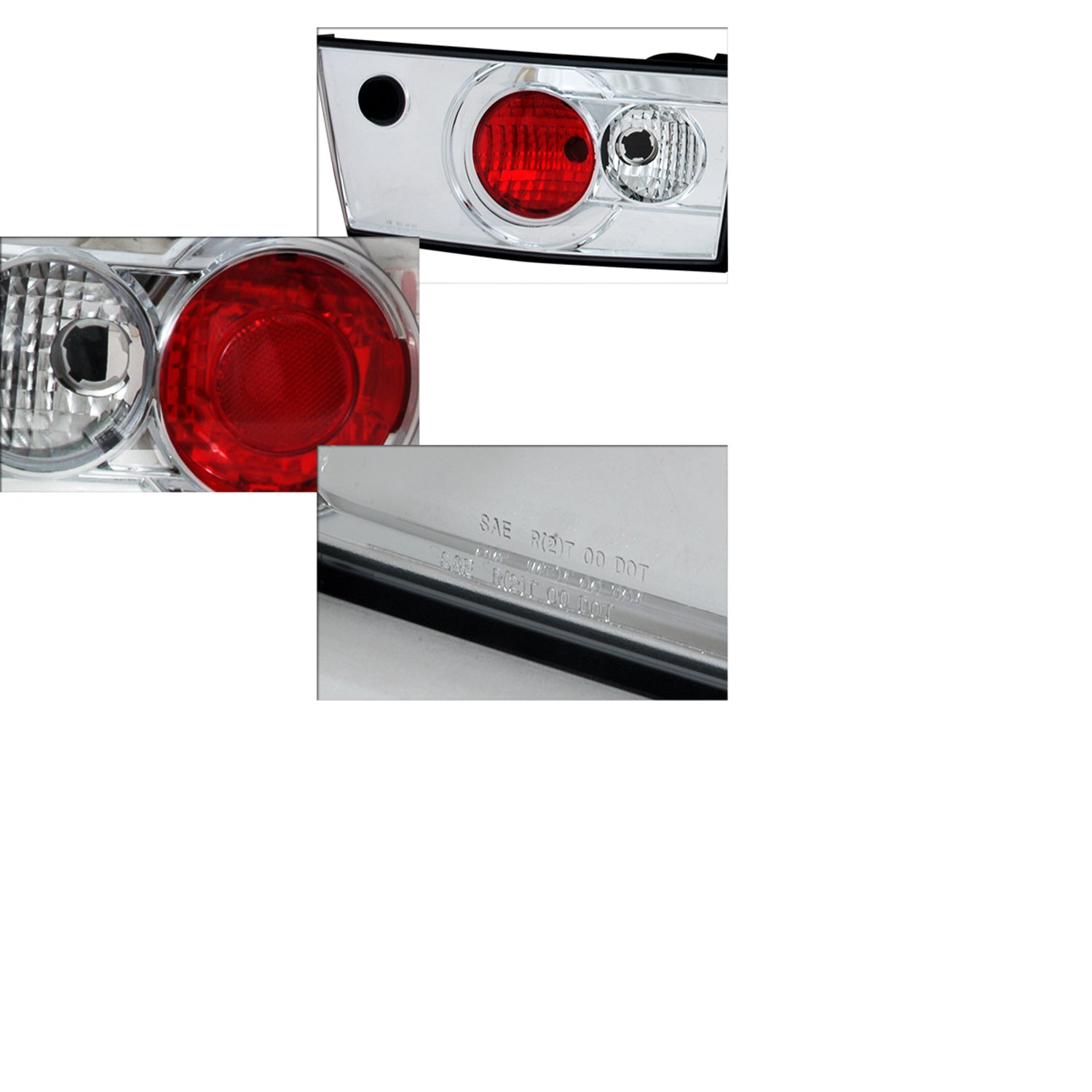 2003-2005 Honda Accord Sedan Tail Lights Chrome Housing/Clear Lens