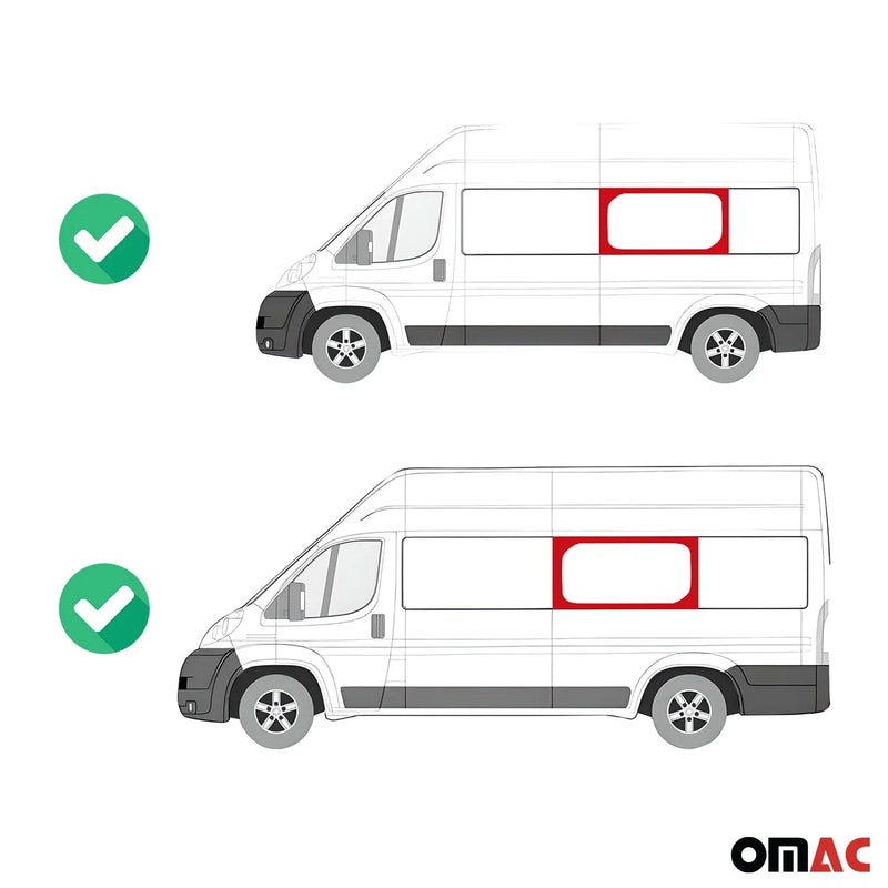 2014-2024 RAM ProMaster Window Glass Mid Left Side L3 L4 Black