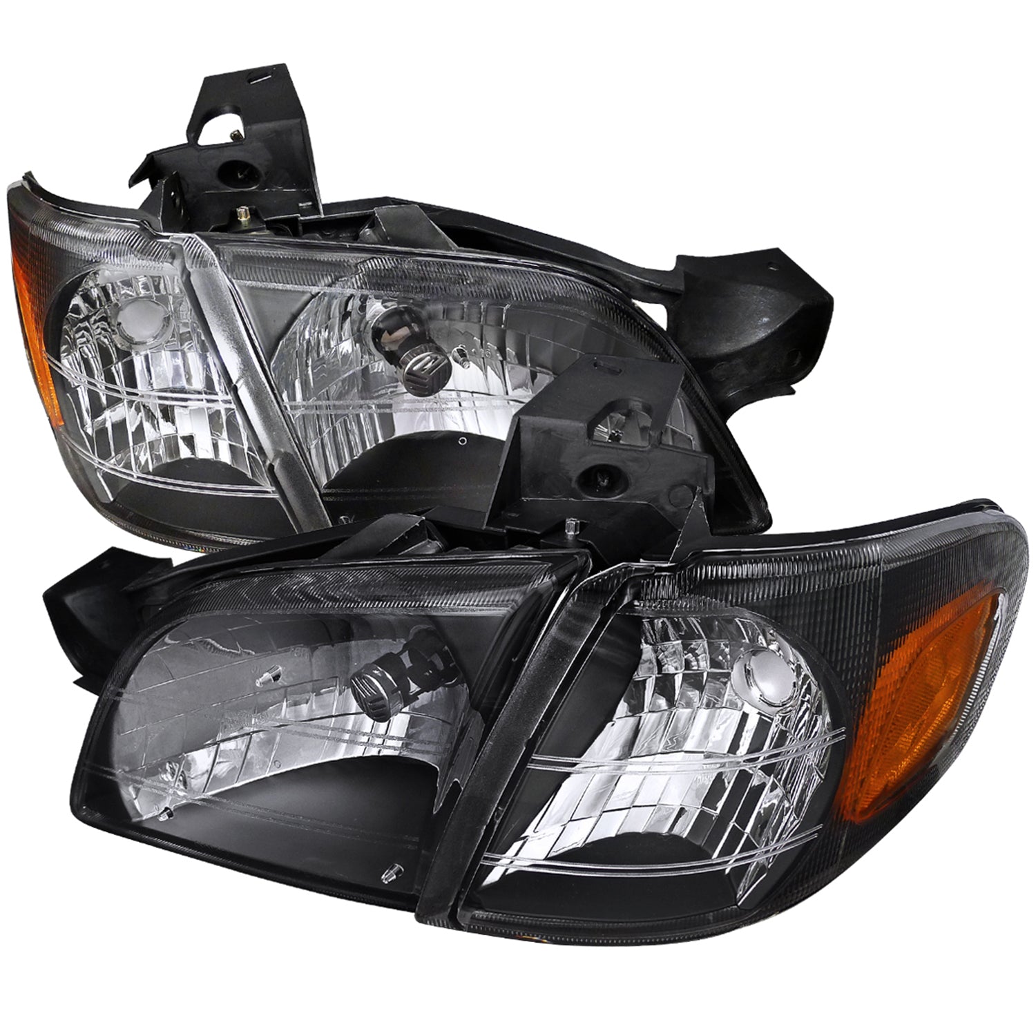 1997-2005 Chevy Venture Pontiac Montana/Trans Sport Crystal Headlights Black