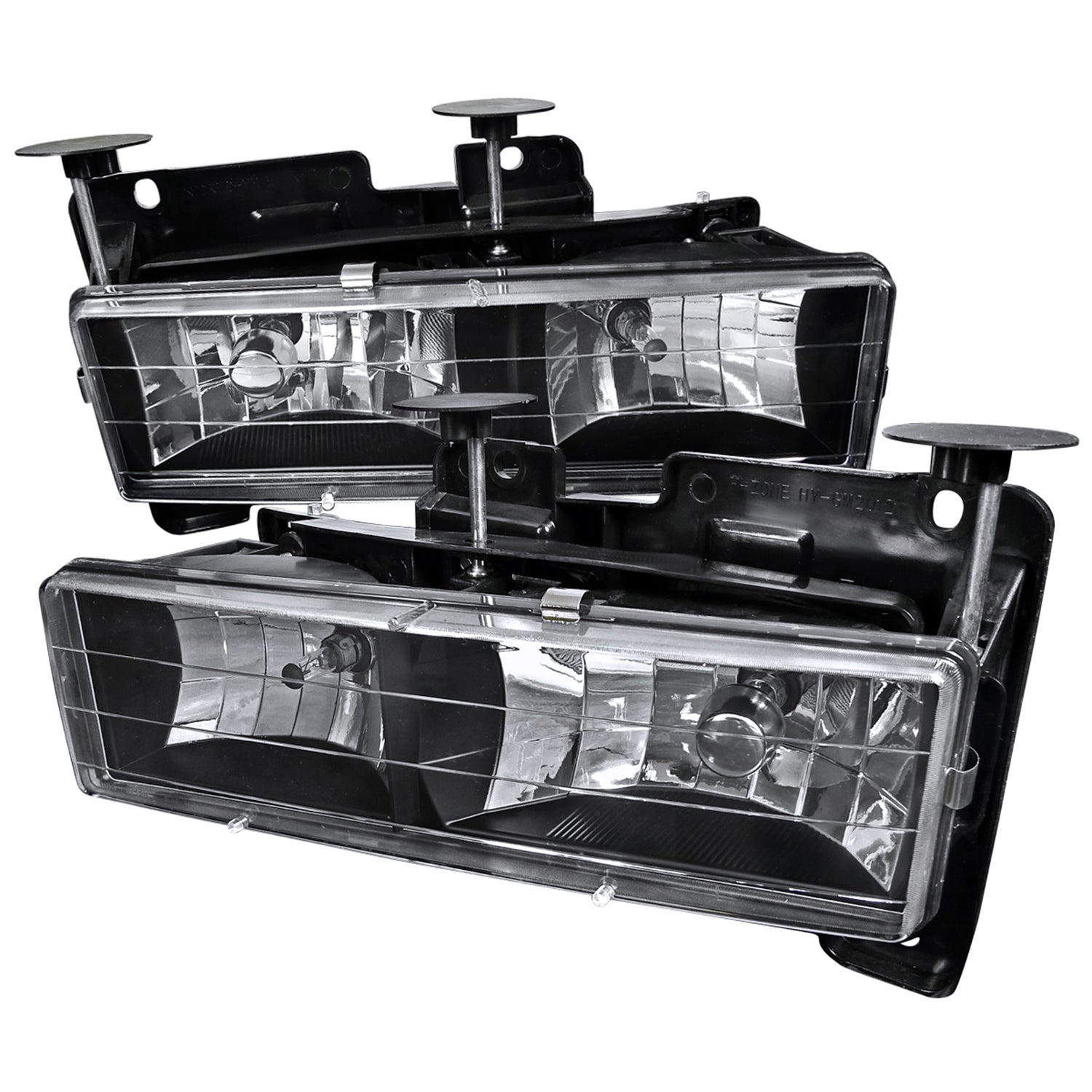 1988-1998 Chevy C/K C10/Tahoe/Sierra/Yukon/Suburban Crystal Headlights Black