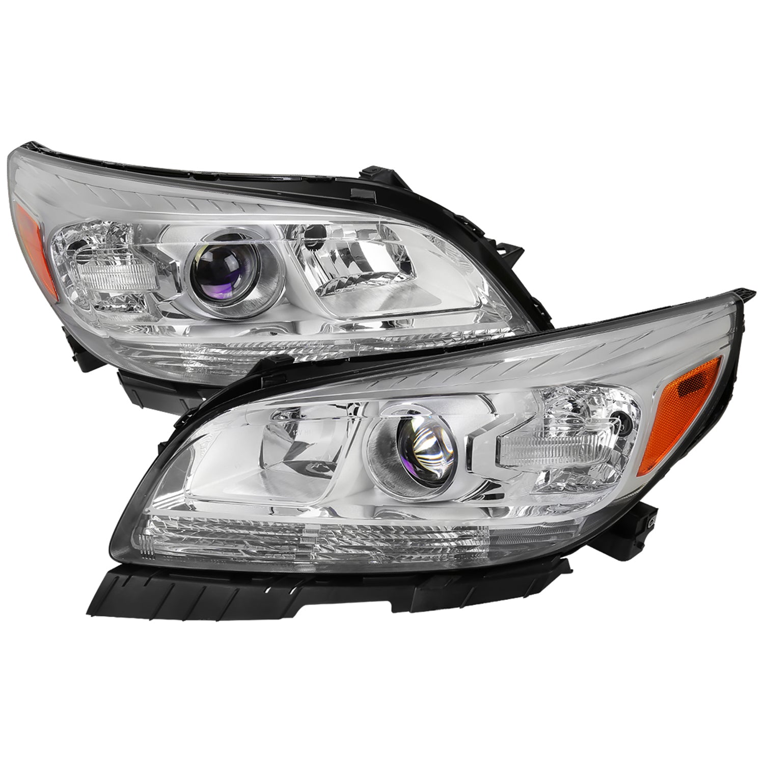 2013-2015 Chevy Malibu / Malibu Limited Projector Headlights Reflectors Chrome