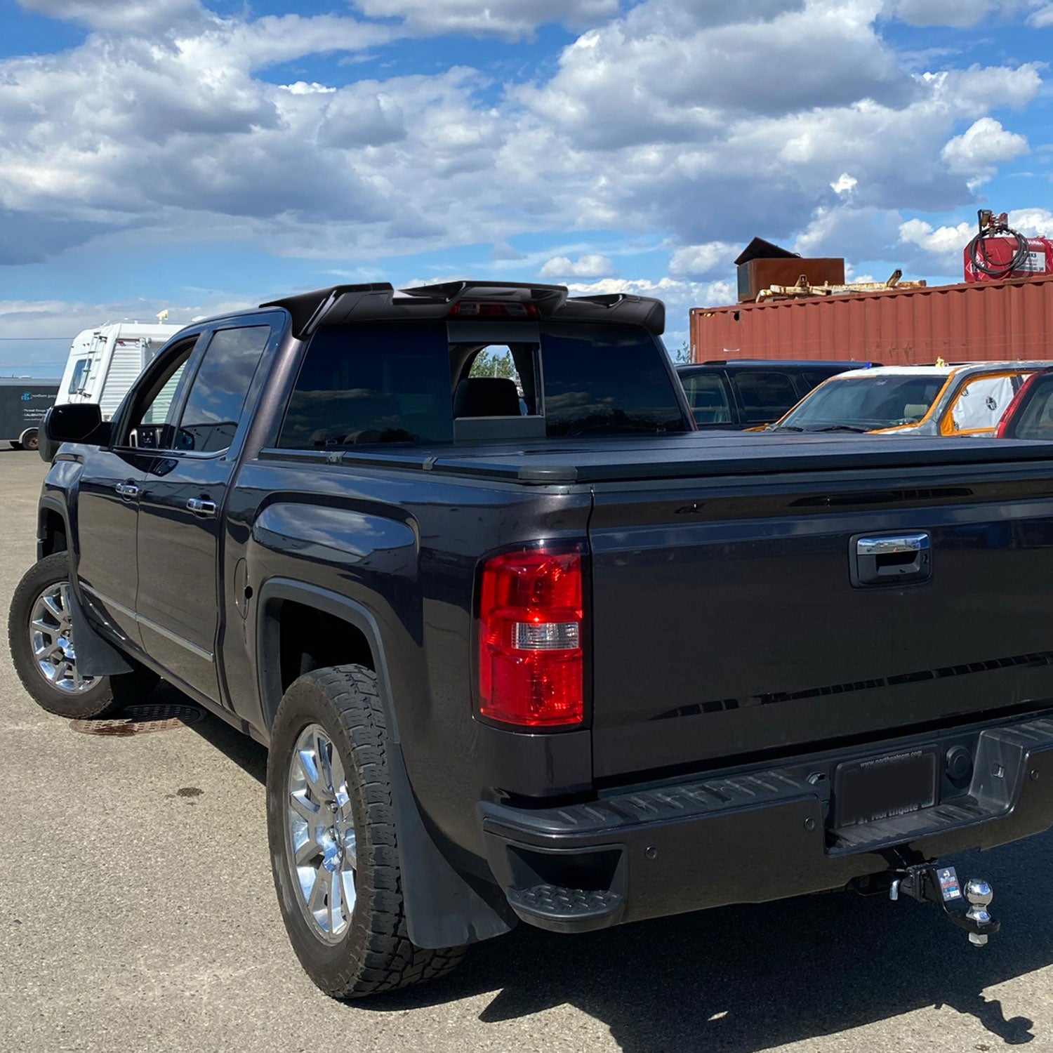2014-2017 GMC Sierra 1500 Rear Roof Glossy Black Truck Spoiler Wing Kit