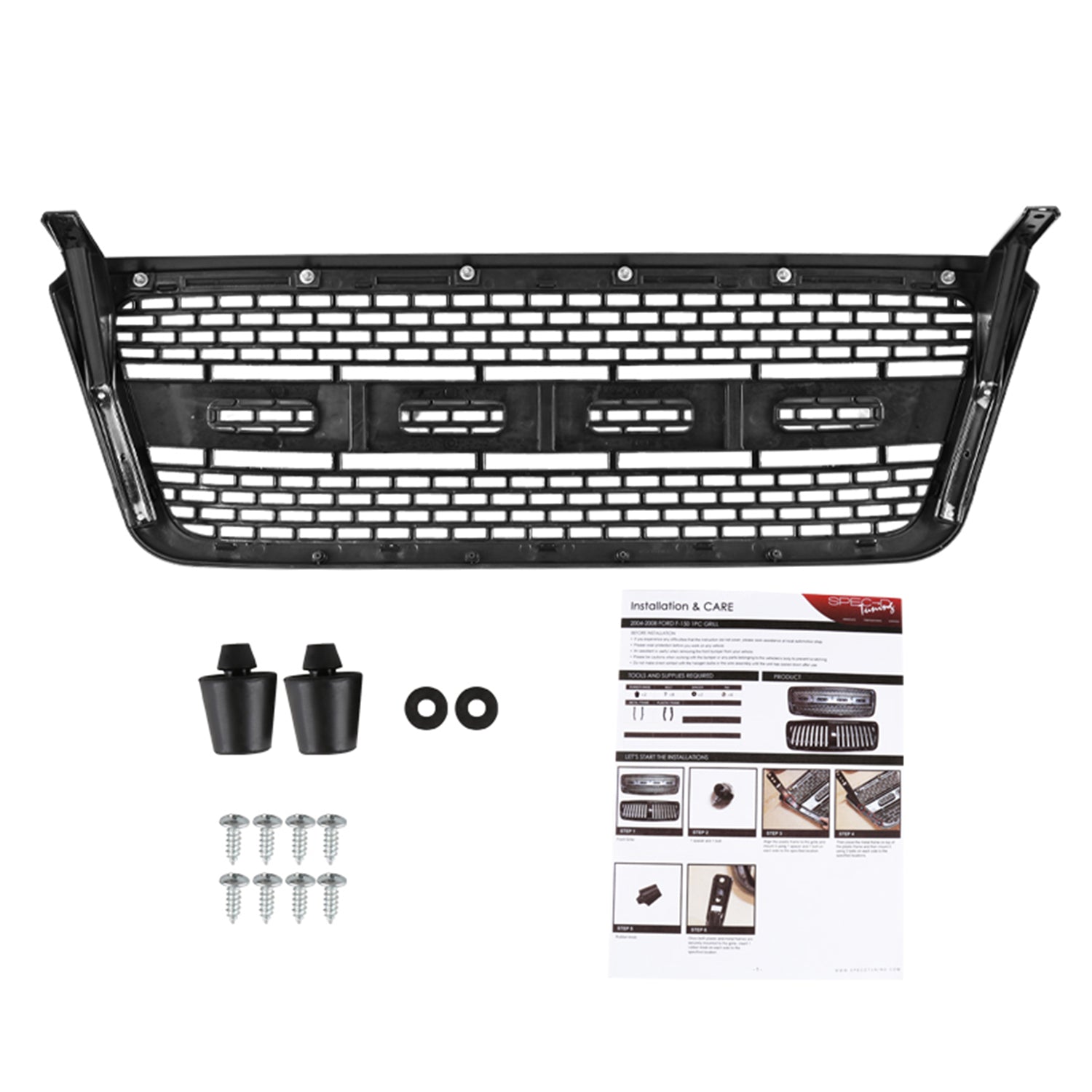 2004-2008 Ford F-150/ 2006-2008 Lincoln Mark LT Raptor Style Black ABS Grille