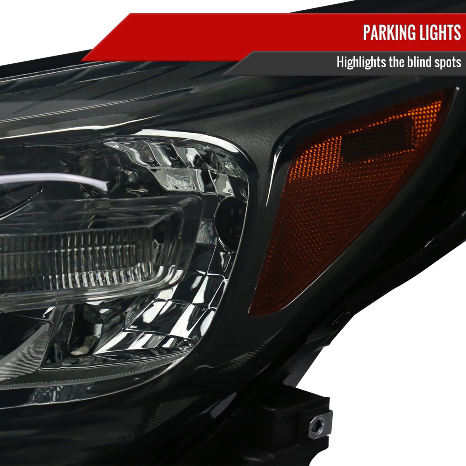 2013-2015 Chevy Malibu / Malibu Limited Projector Headlights Amber Reflectors