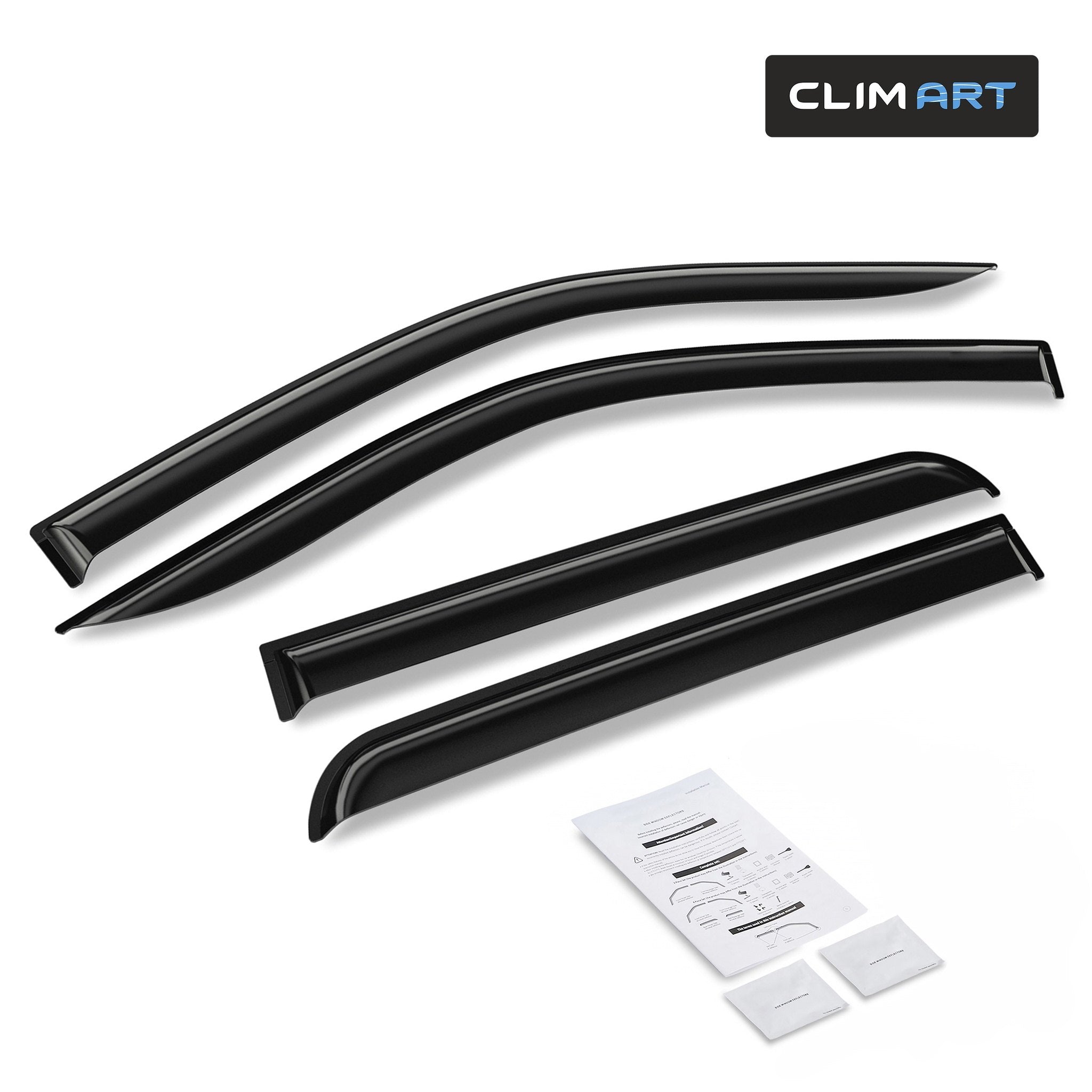 Clim Art Wind Deflectors for Ford F-150 SuperCrew / SVT Raptor 2009-2014 Dark