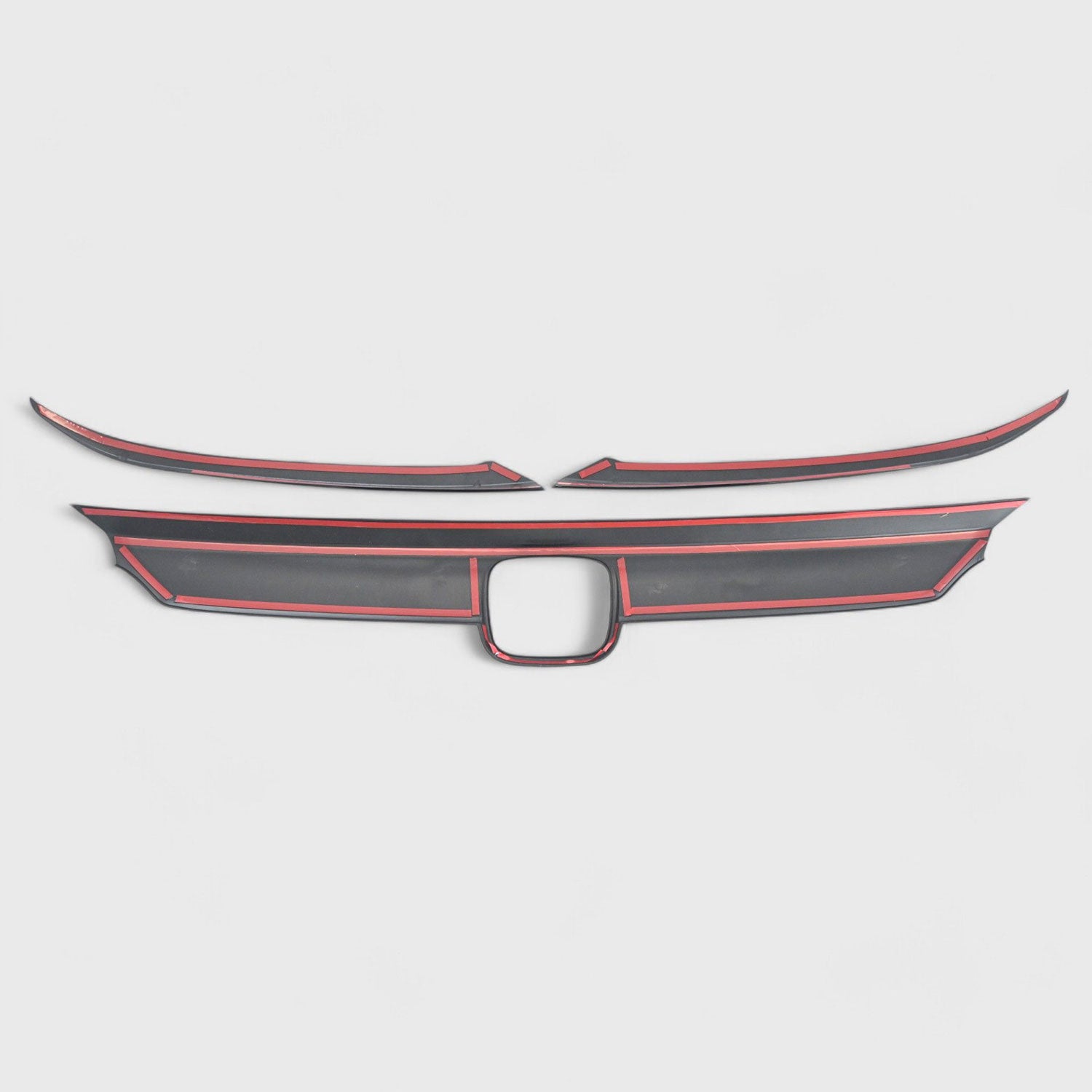 2021-2022 Honda Accord Grille Overlay Gloss Black 3Pcs ABS Plastic