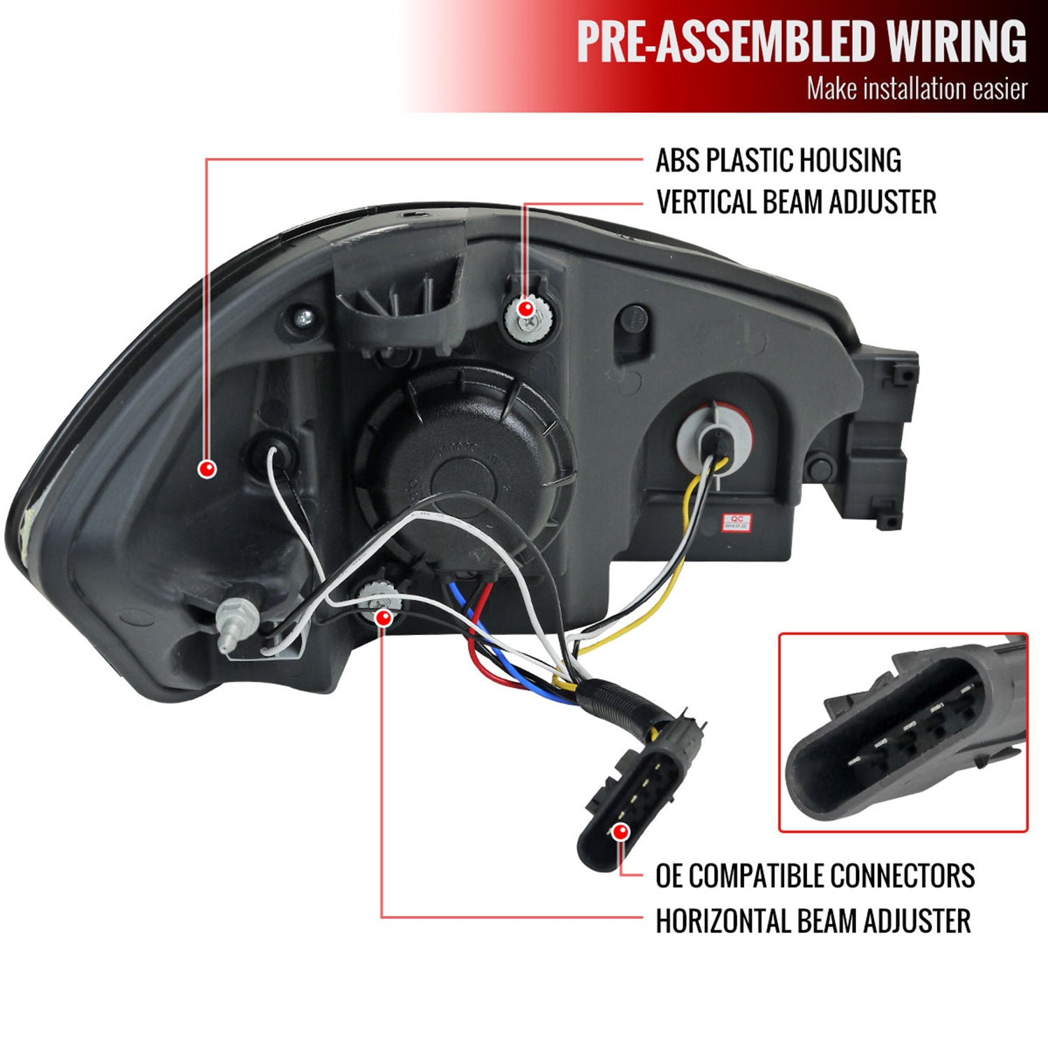 2006-2013 Chevy Impala /Impala Limited /Monte Carlo LED Bar Headlights Black