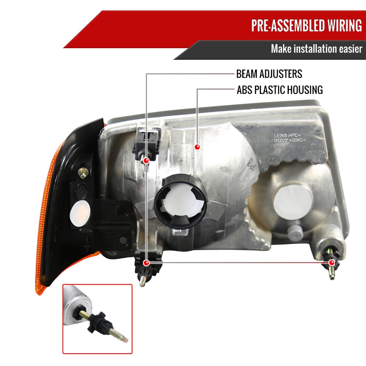 2001-2011 Ford Ranger Factory Headlights Amber Corner Signal Lights Chrome