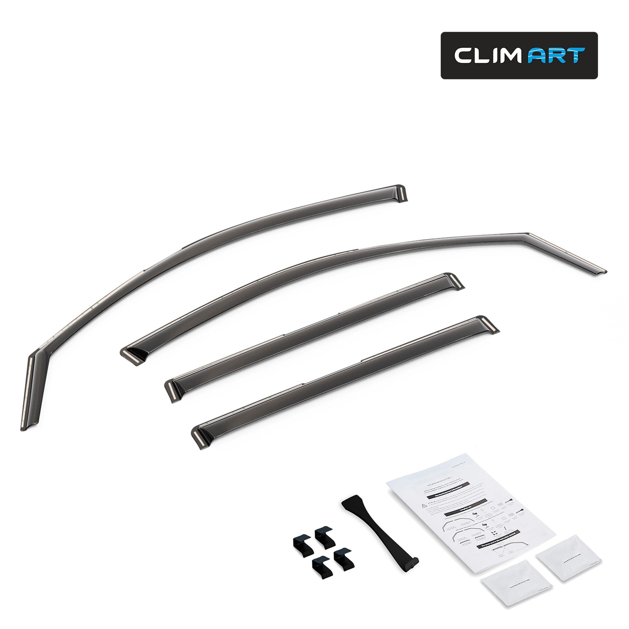 Clim Art Wind Deflectors for Honda Pilot 2023-2026 In-channel Dark Smoke 4Pcs