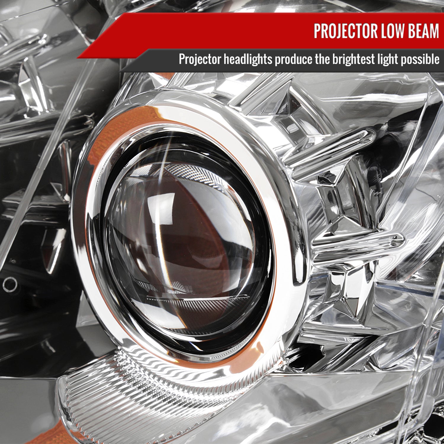 2010-2016 Cadillac SRX Projector Headlights Chrome Housing/Clear Lens