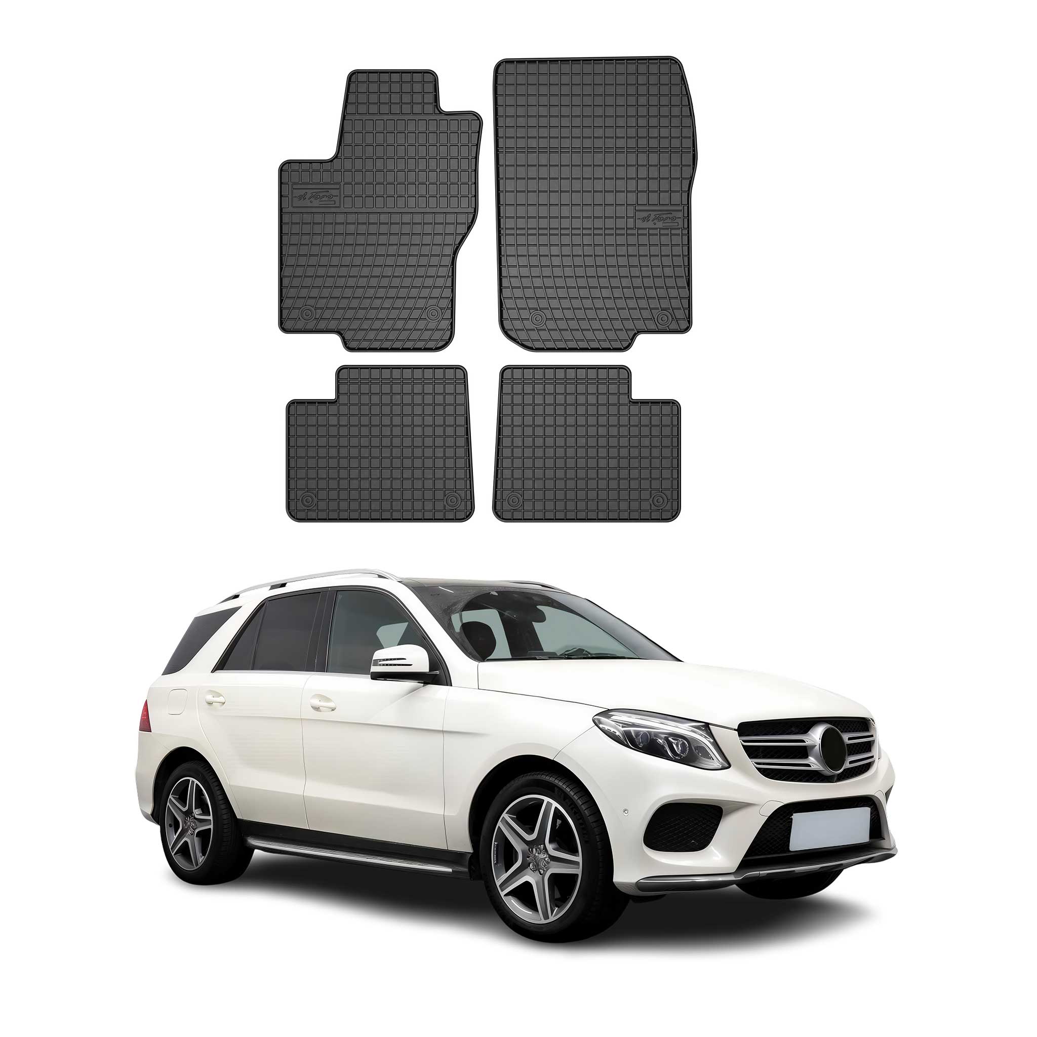 2016-2019 Mercedes GLE Class GLE350 GLE400 GLE450 Floor Mats Liners Full Set All Weather Rubber
