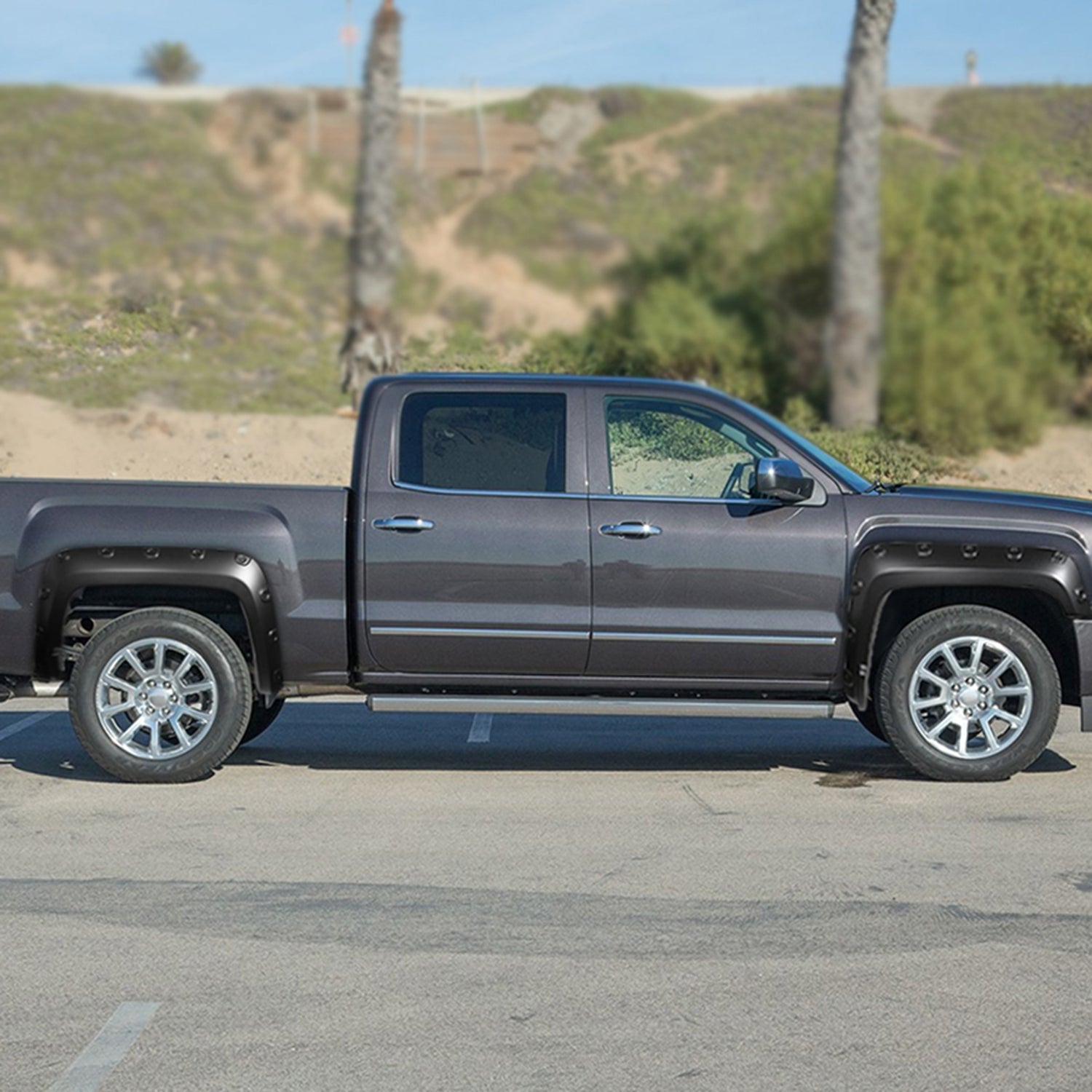2016-2018 GMC Sierra 1500 Fleetside Smooth Rivet Style Fender Flares