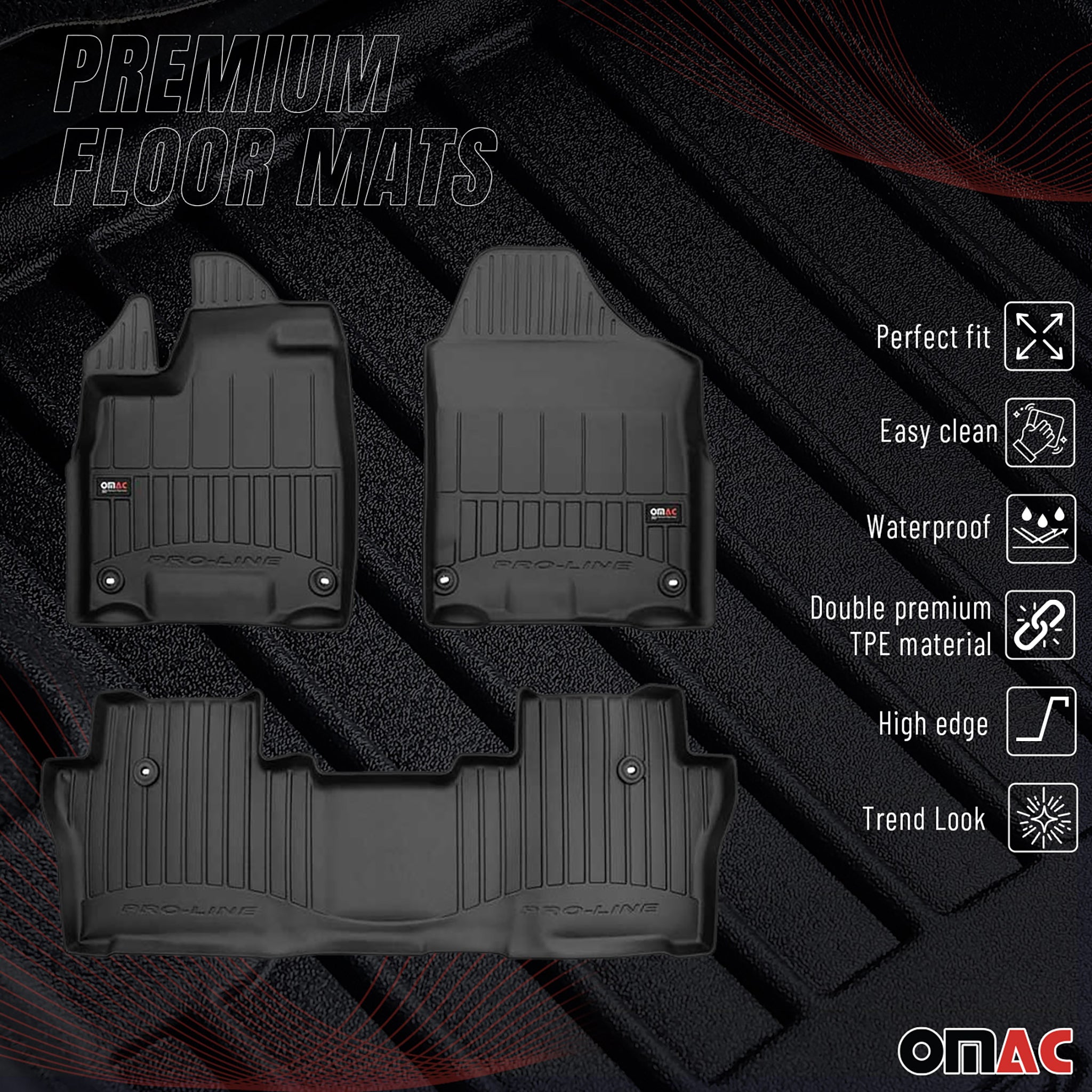 2019-2025 Honda Passport 3.gen Premium Floor Mats Liners Full Set All Weather Heavy Duty