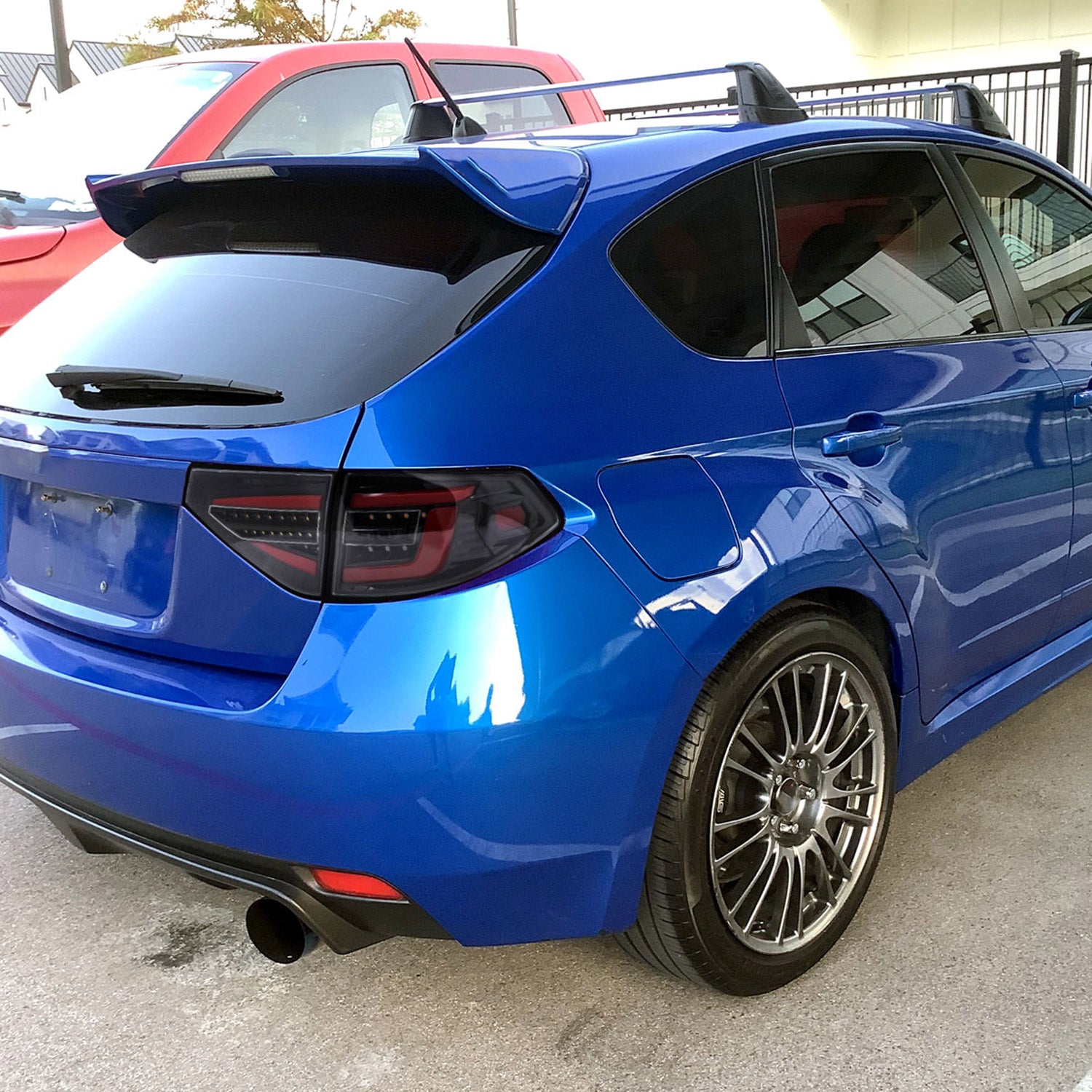 2008-2014 Subaru Impreza WRX Hatchback LED Tube Tail Lights Glossy Black/Clear